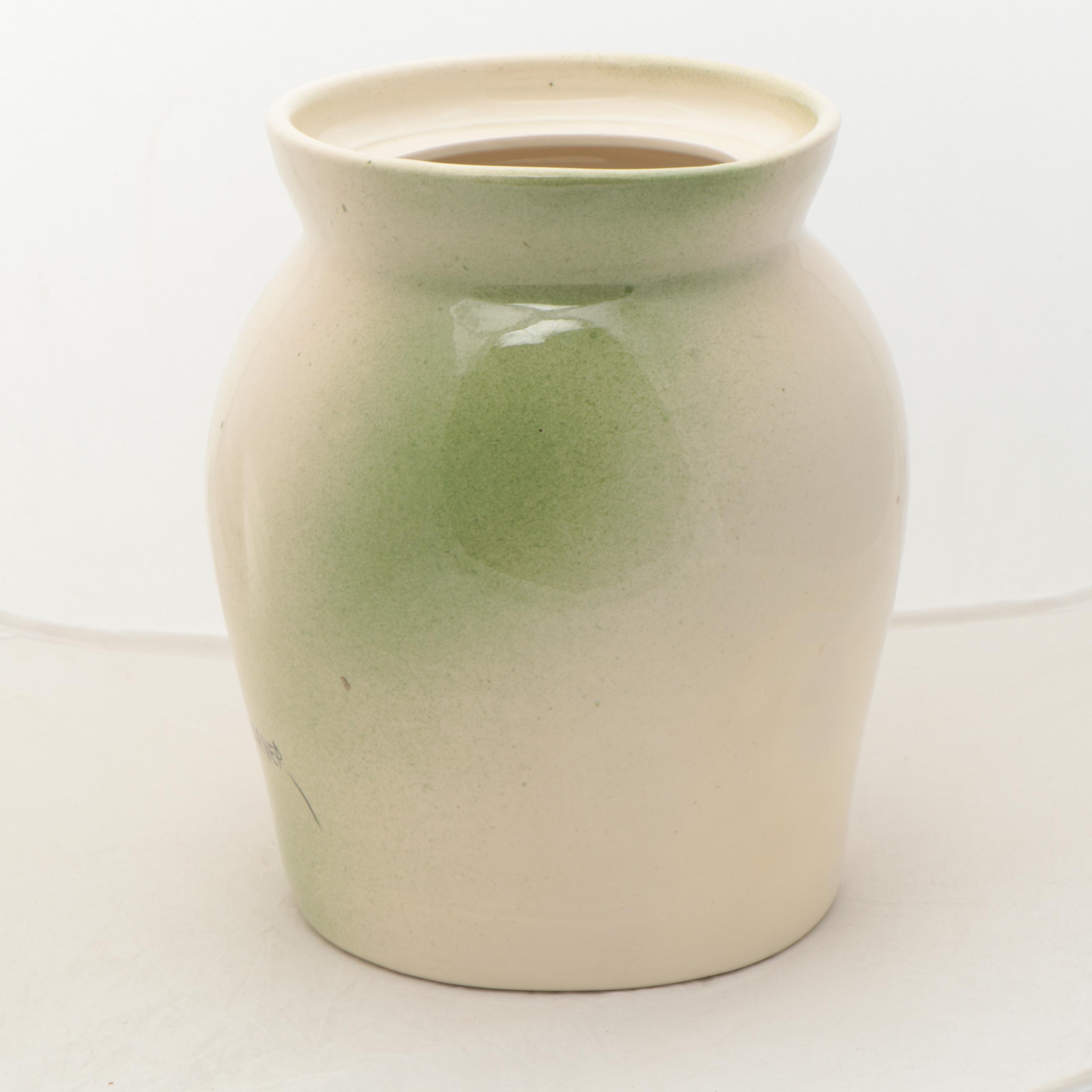 Rick Wisecarver Glazed Earthenware Portrait Vase, 1989