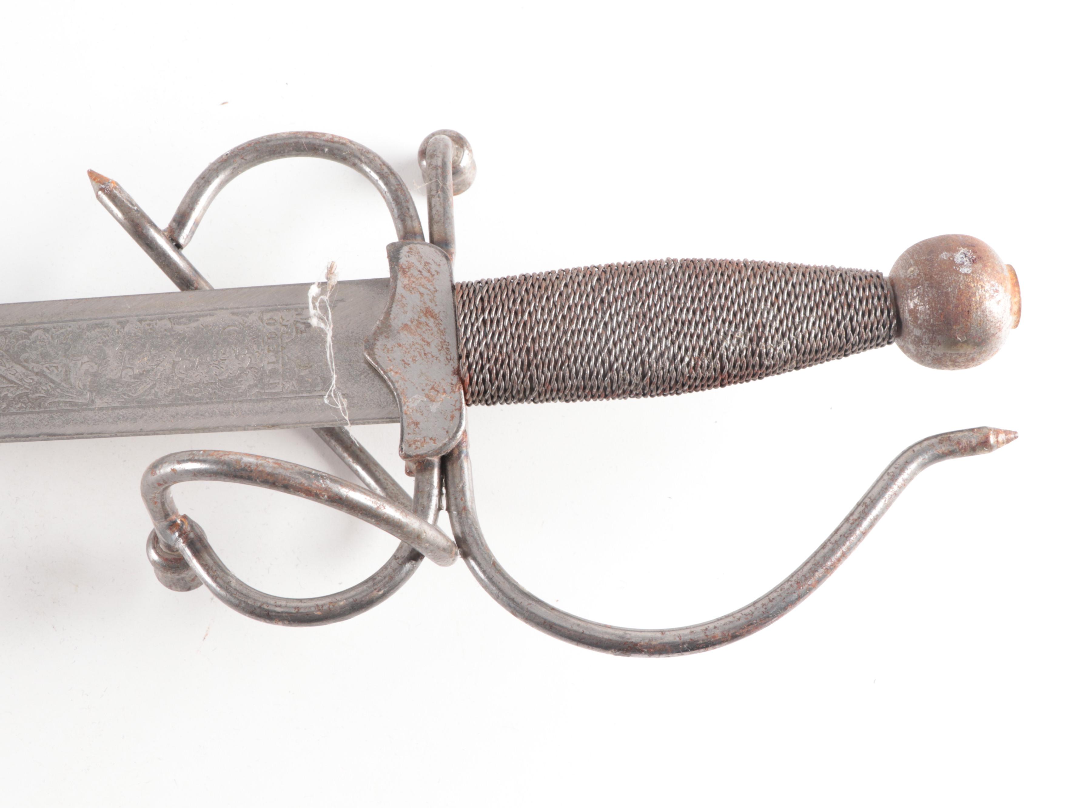 Spanish El Cid Style Reproduction Engraved Sword