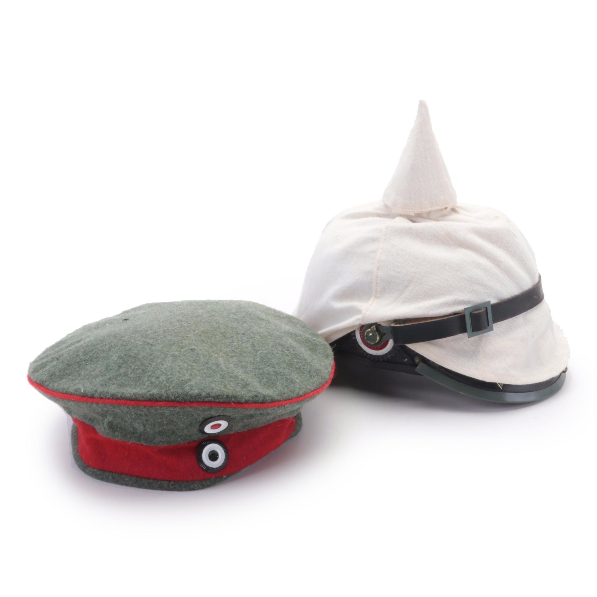 Reproduction WWI Prussian Field Cap and 'Pickelhaube' Helmet