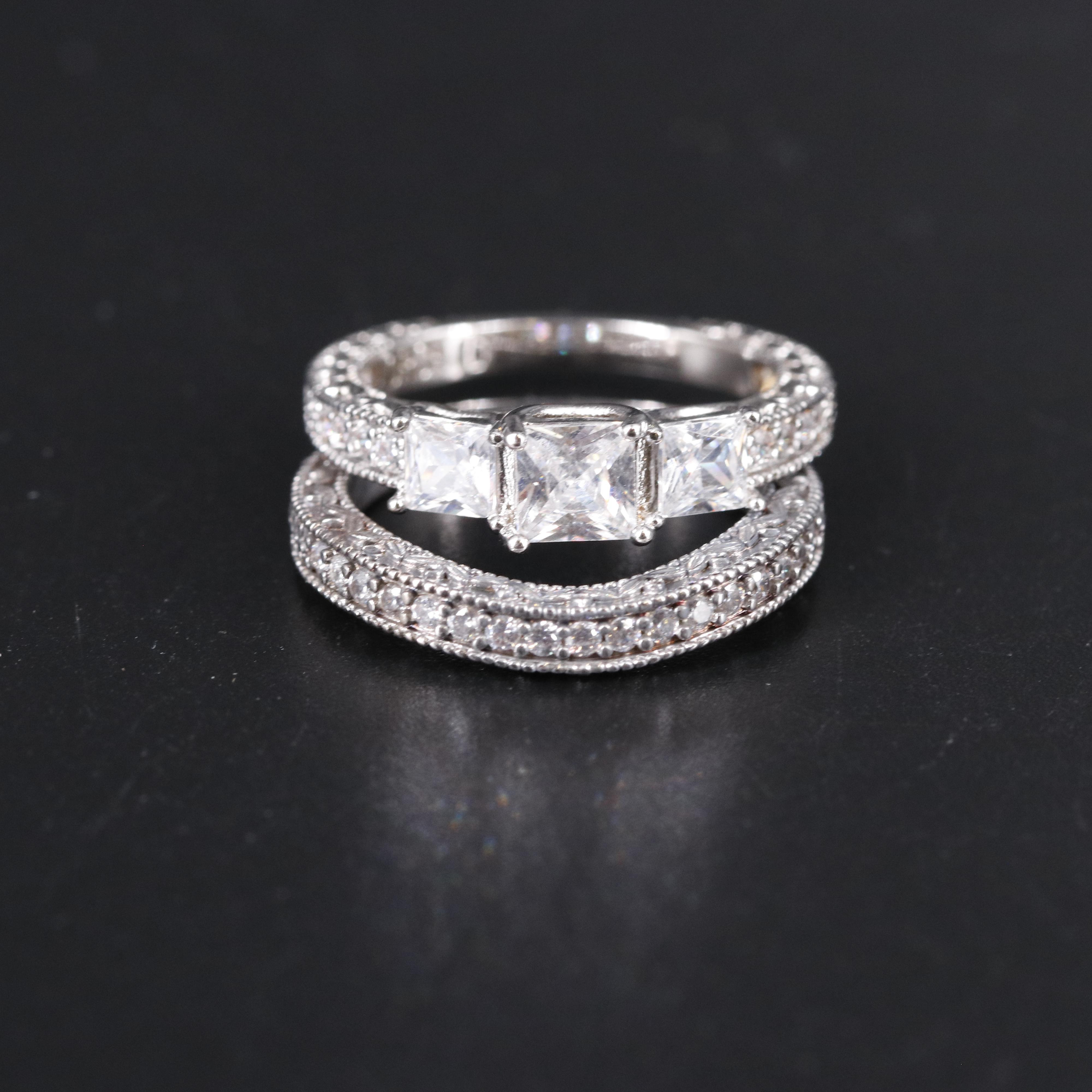 Cubic Zirconia Ring and Enhancer Band
