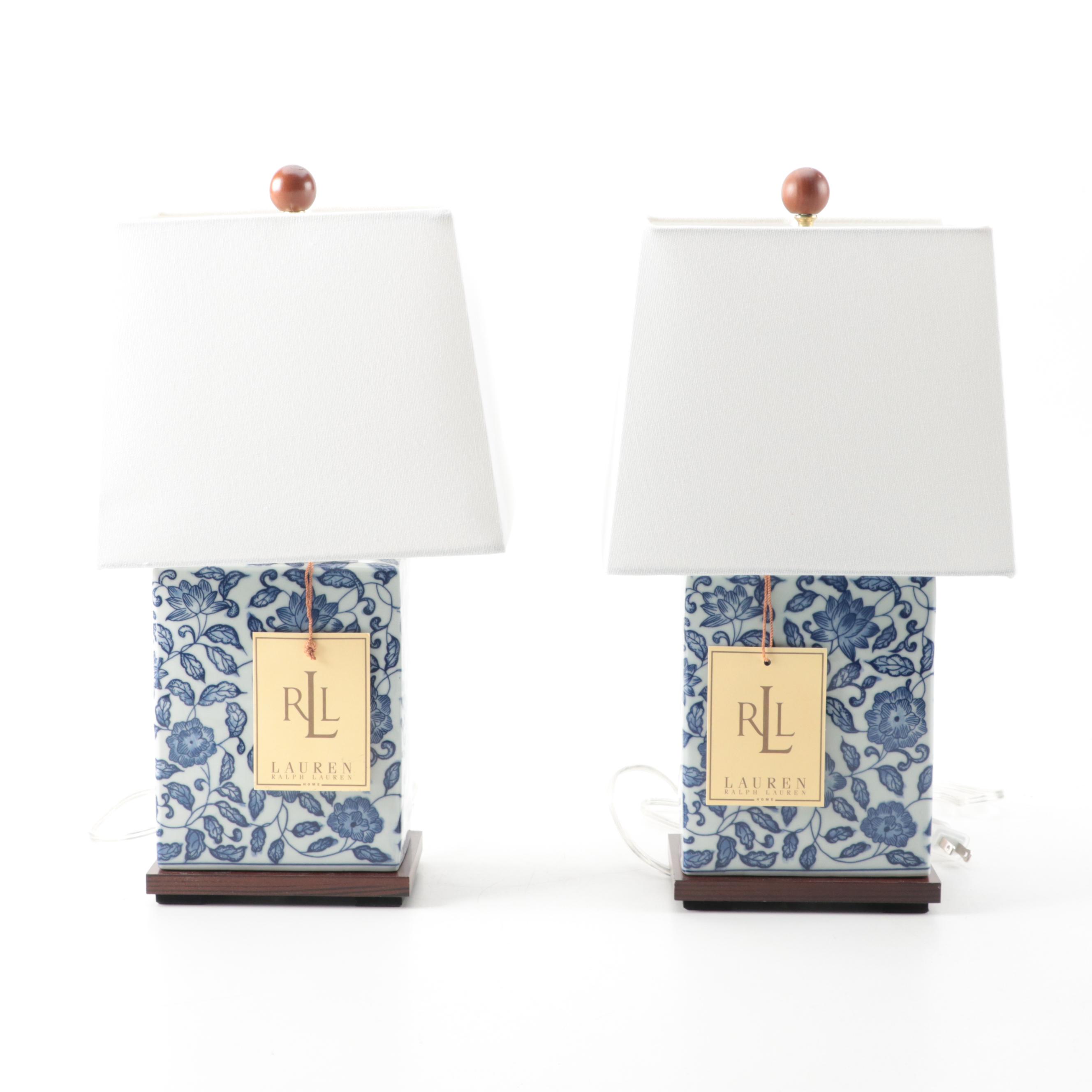 Lauren by Ralph Lauren Home Blue and White Porcelain Table Lamps