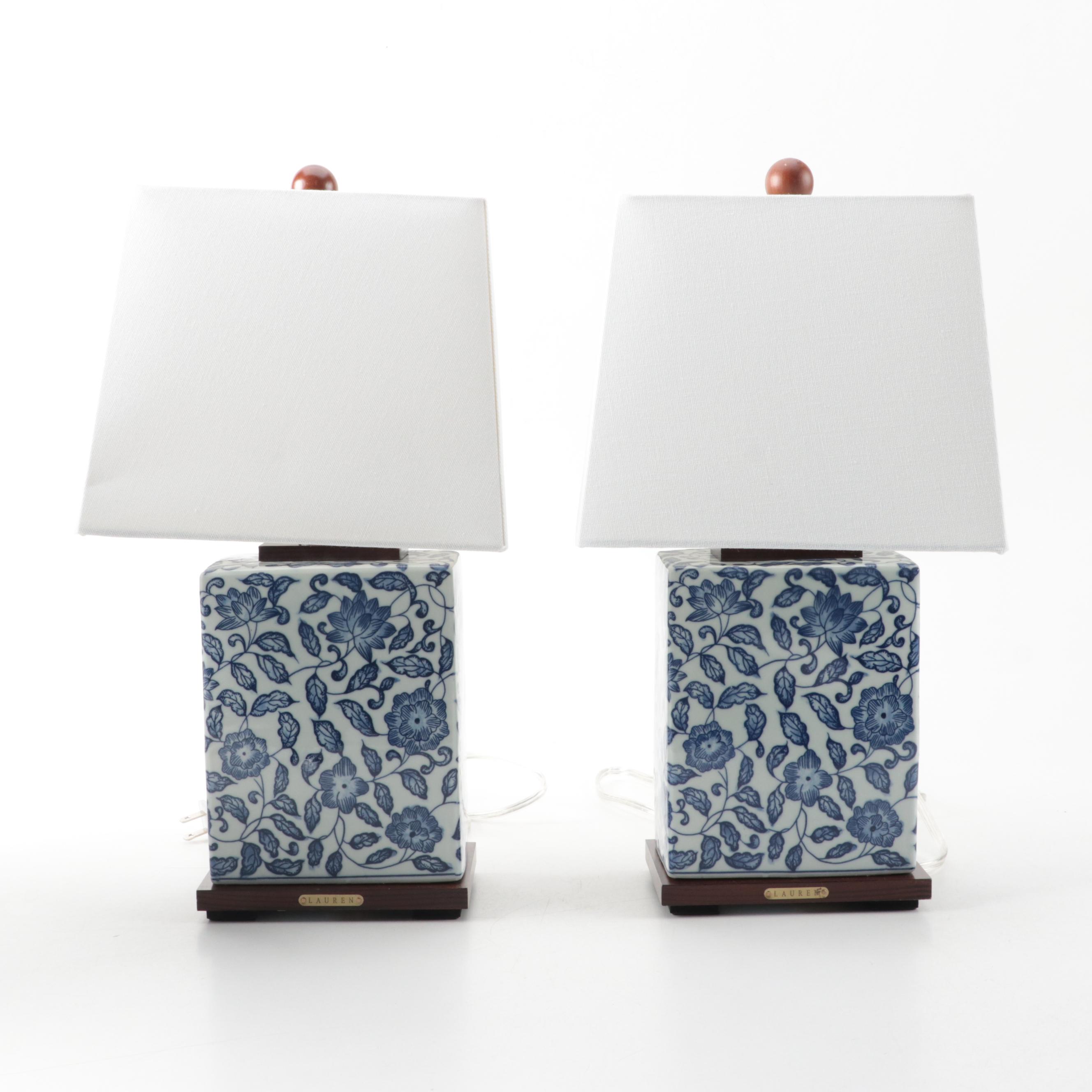 Lauren by Ralph Lauren Home Blue and White Porcelain Table Lamps