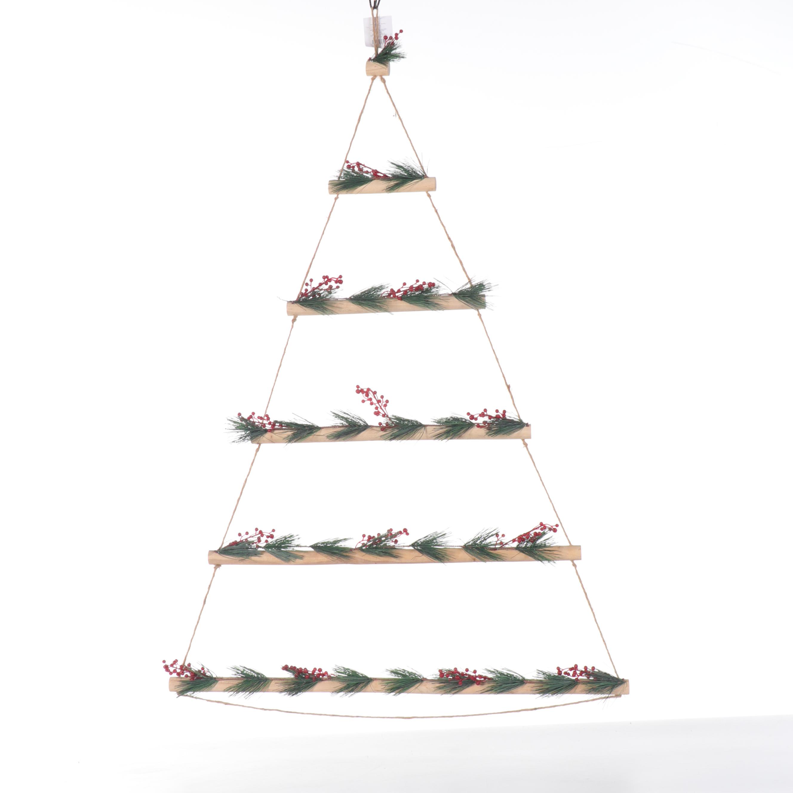 Threshold Christmas Wreath Sign with Hanging Wall Tree and Throw Pillows