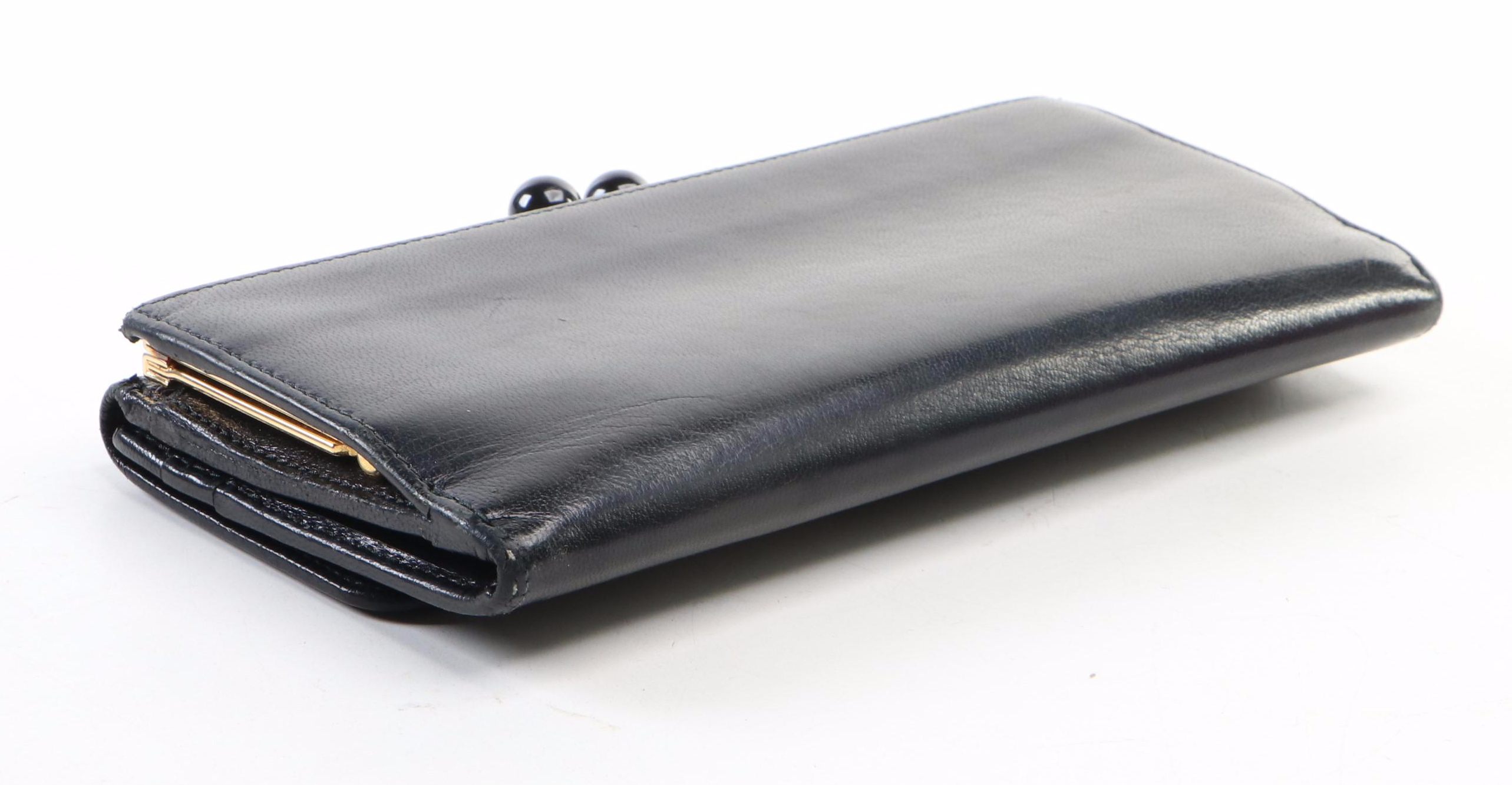 Prada Leather Kiss Lock Wallet with Box