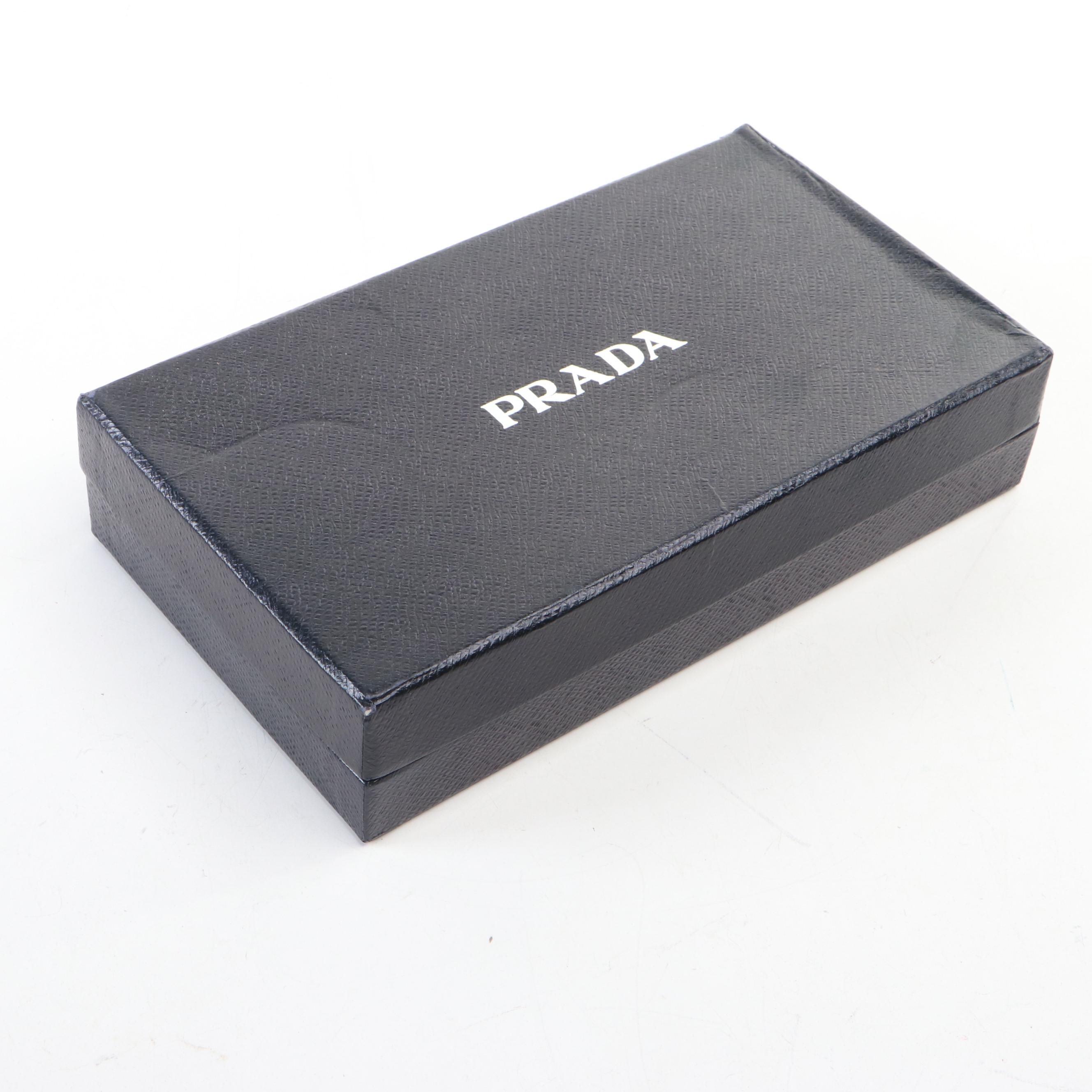 Prada Leather Kiss Lock Wallet with Box