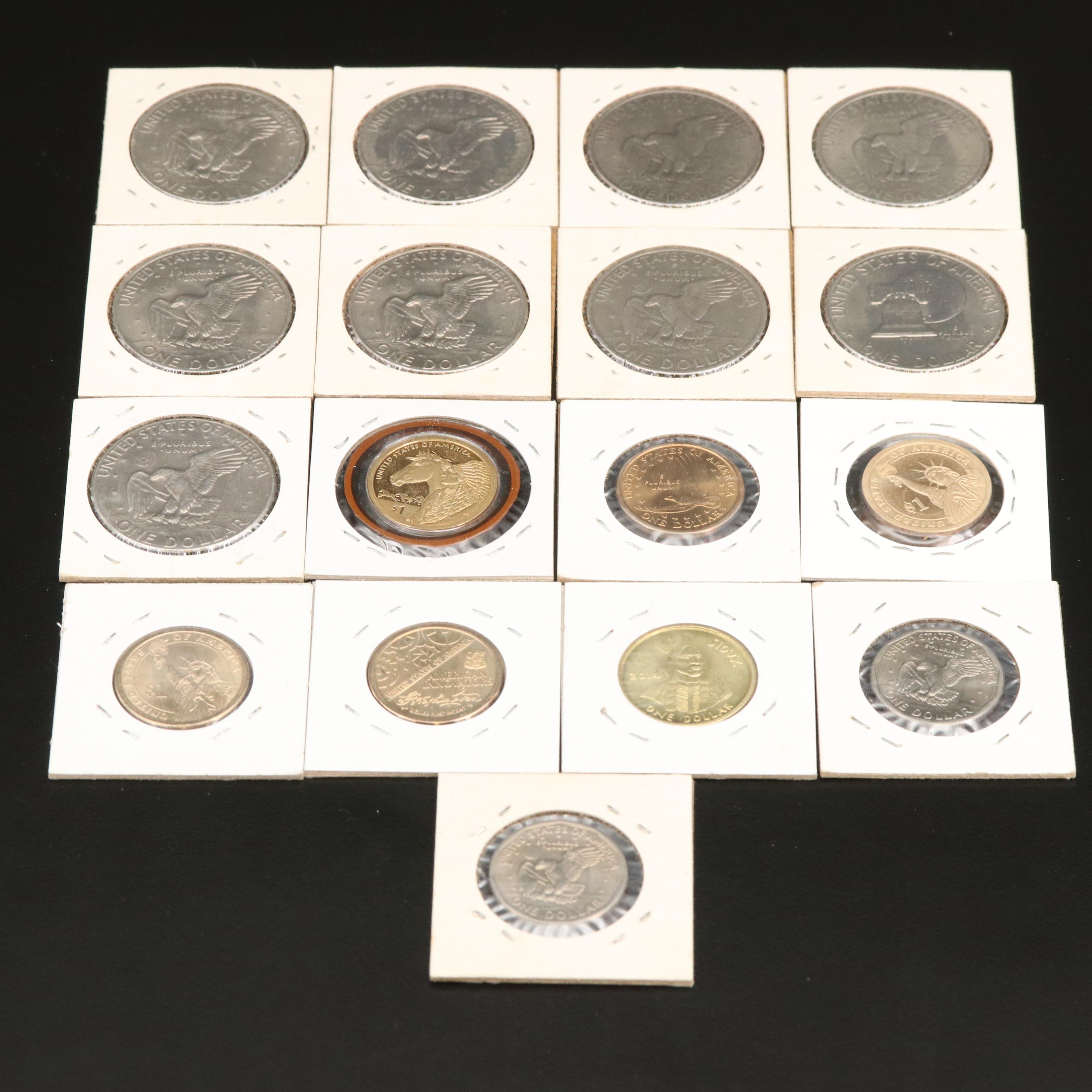 Seventeen U.S. Dollar Coins