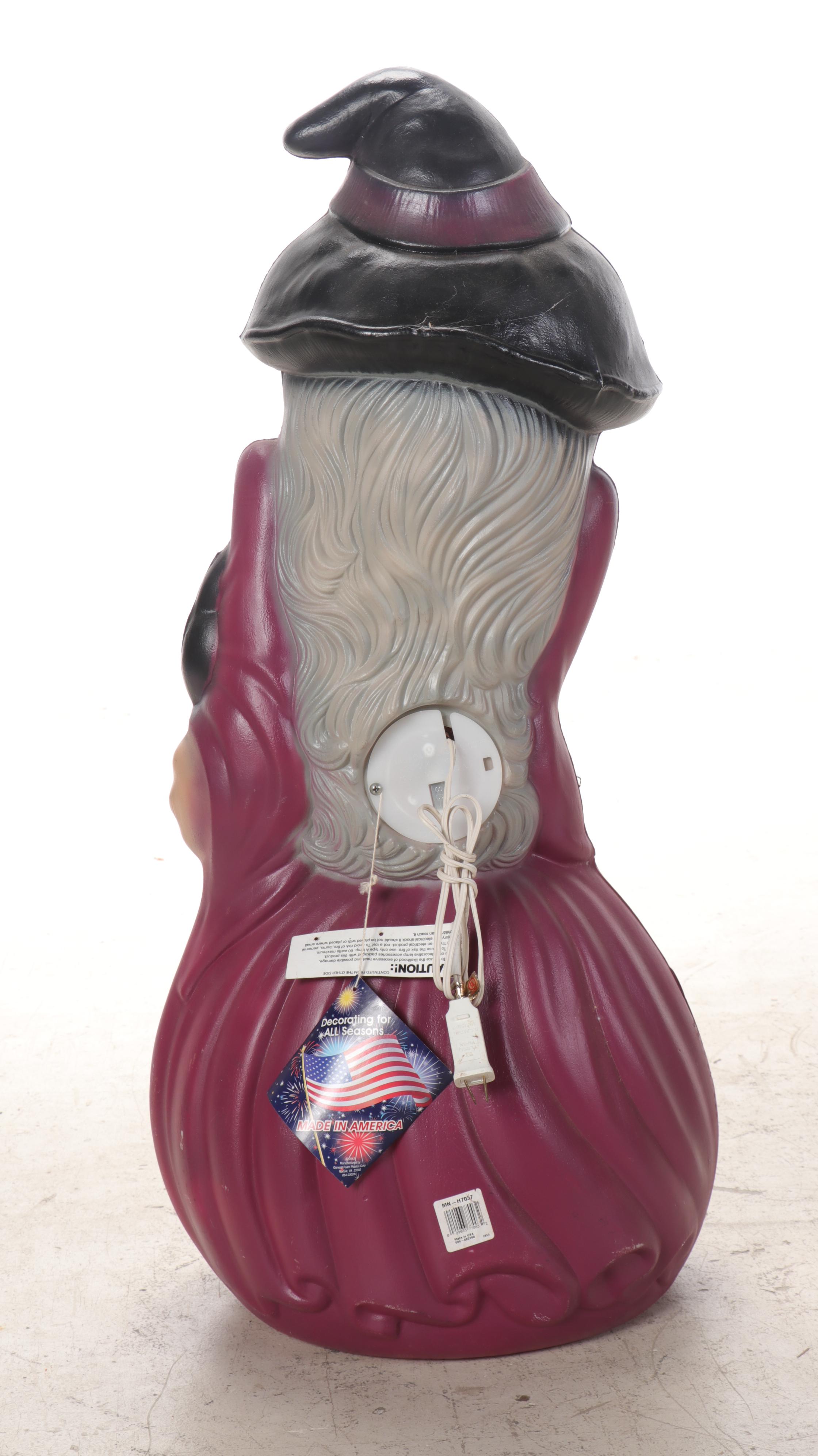 Blow Mold Halloween Witch and Jack-O-Lantern Decorations