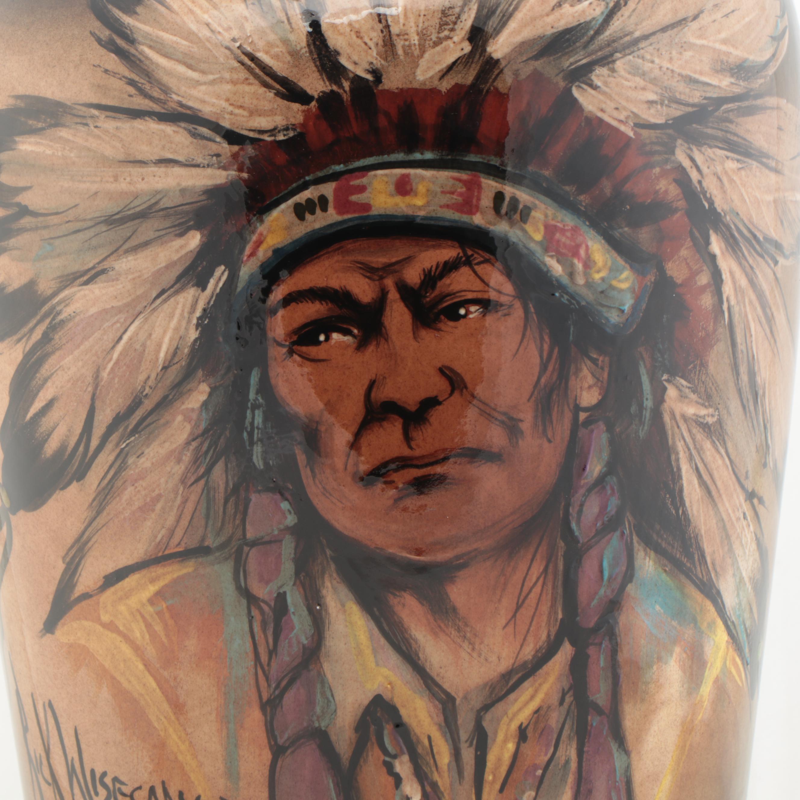 Rick Wisecarver Hand-Painted Wihoa Earthenware Vase, 2001