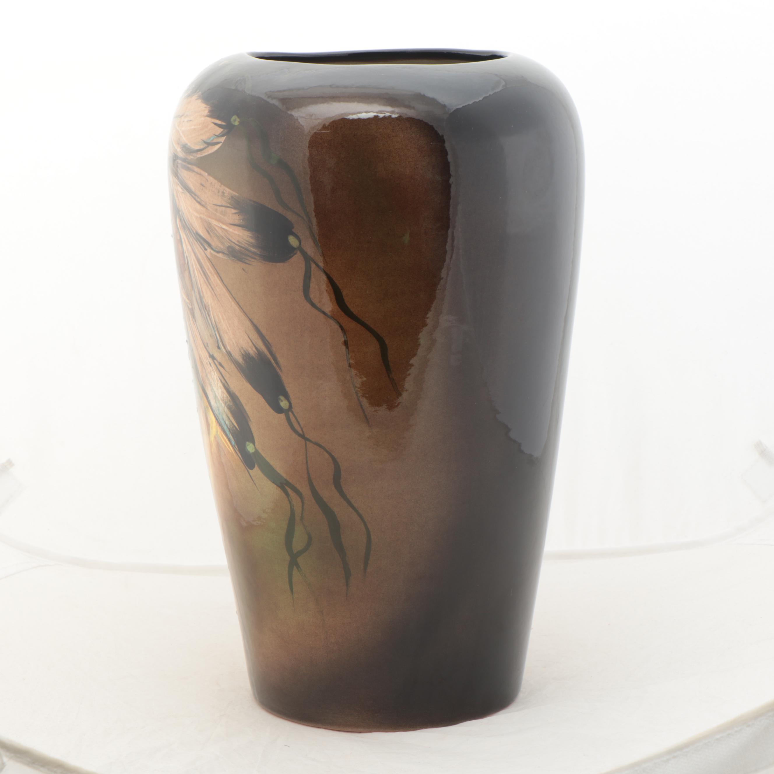 Rick Wisecarver Hand-Painted Wihoa Earthenware Vase, 2001