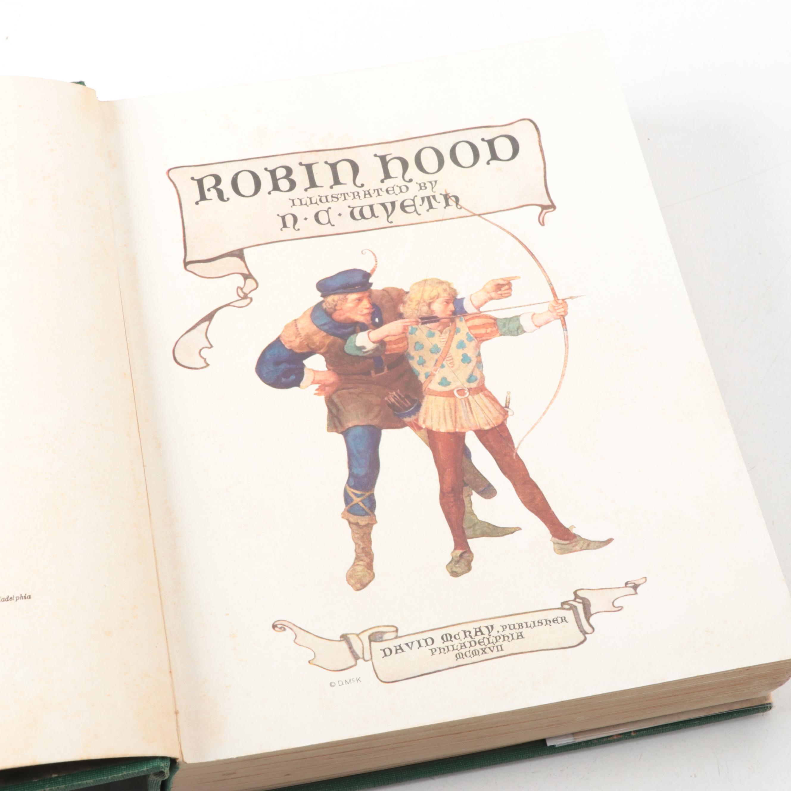 N. C. Wyeth Illustrated "Robin Hood" with Jacket and More Wyeth First Editions