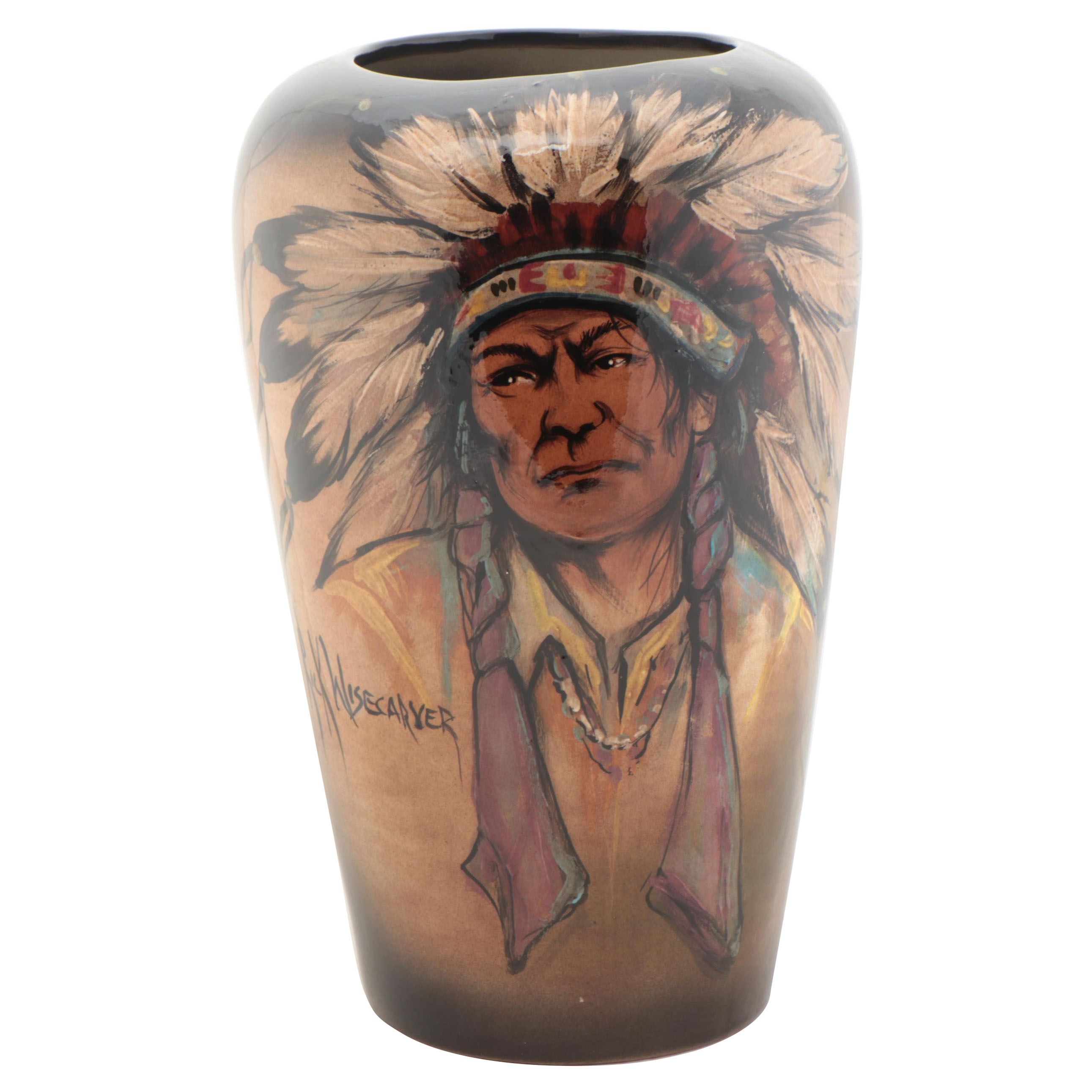 Rick Wisecarver Hand-Painted Wihoa Earthenware Vase, 2001