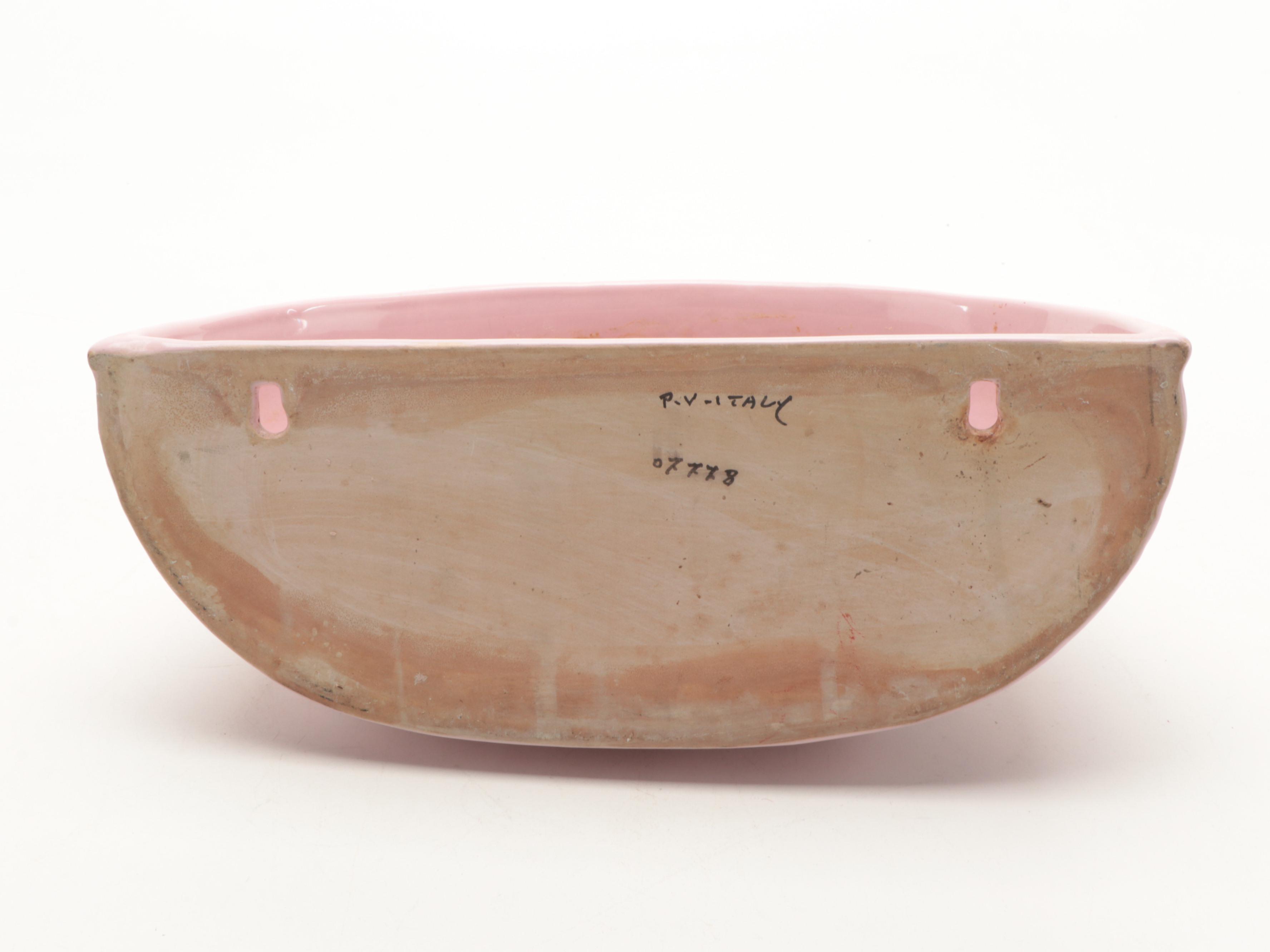 Italian Ceramic Lavabo Wall Fountain and Basin