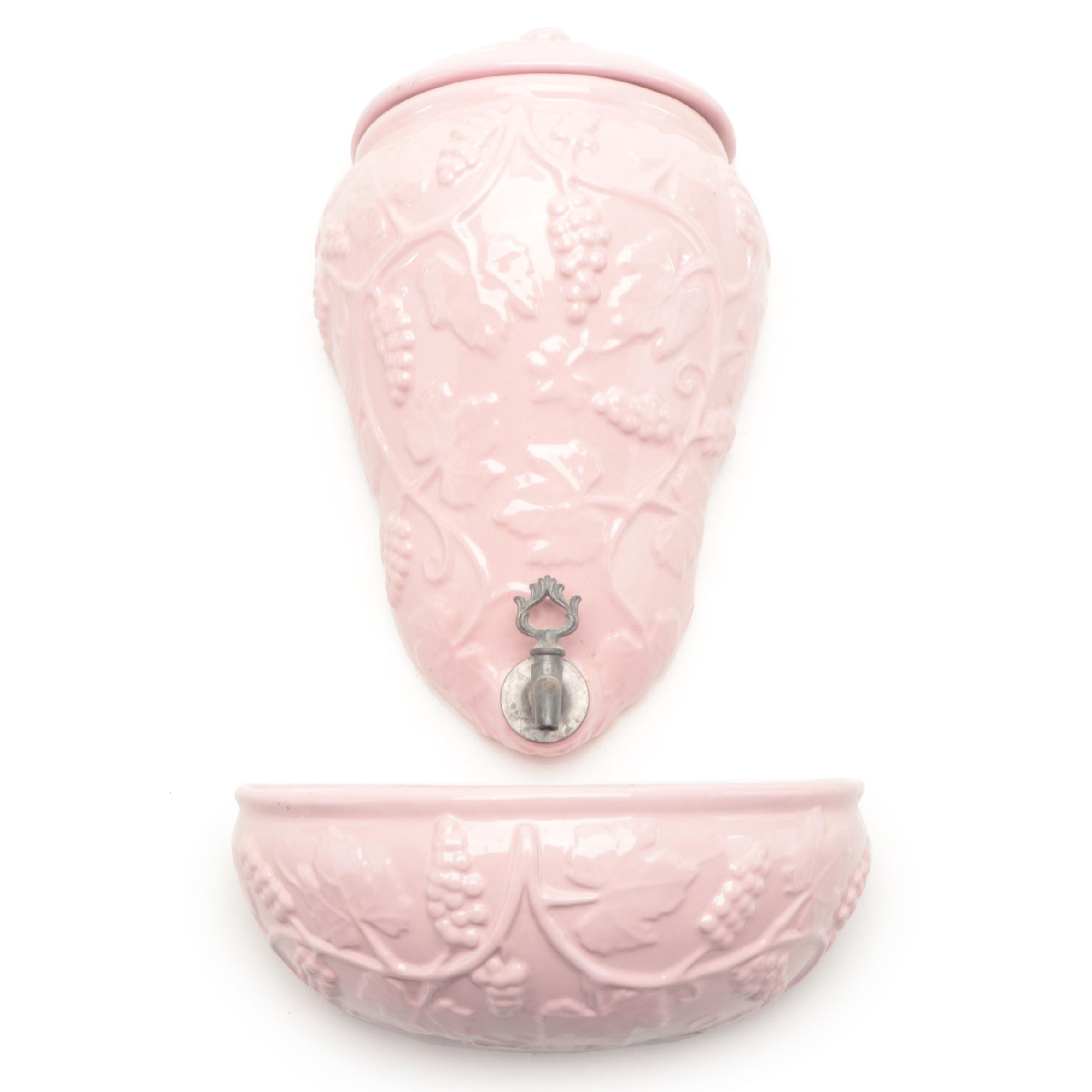 Italian Ceramic Lavabo Wall Fountain and Basin