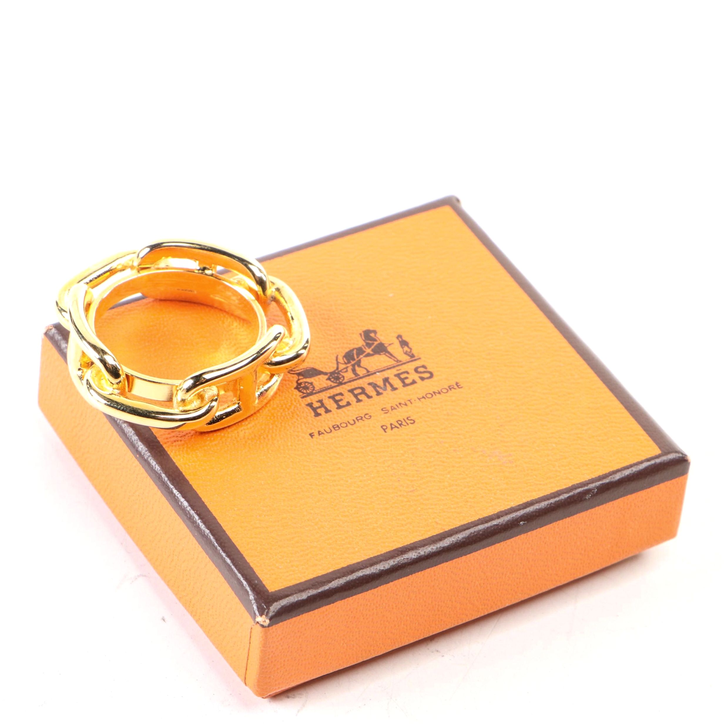 Hermes HERMES Scarf Ring Chaine D'Ancre Metal Silver Ladies | Grailed