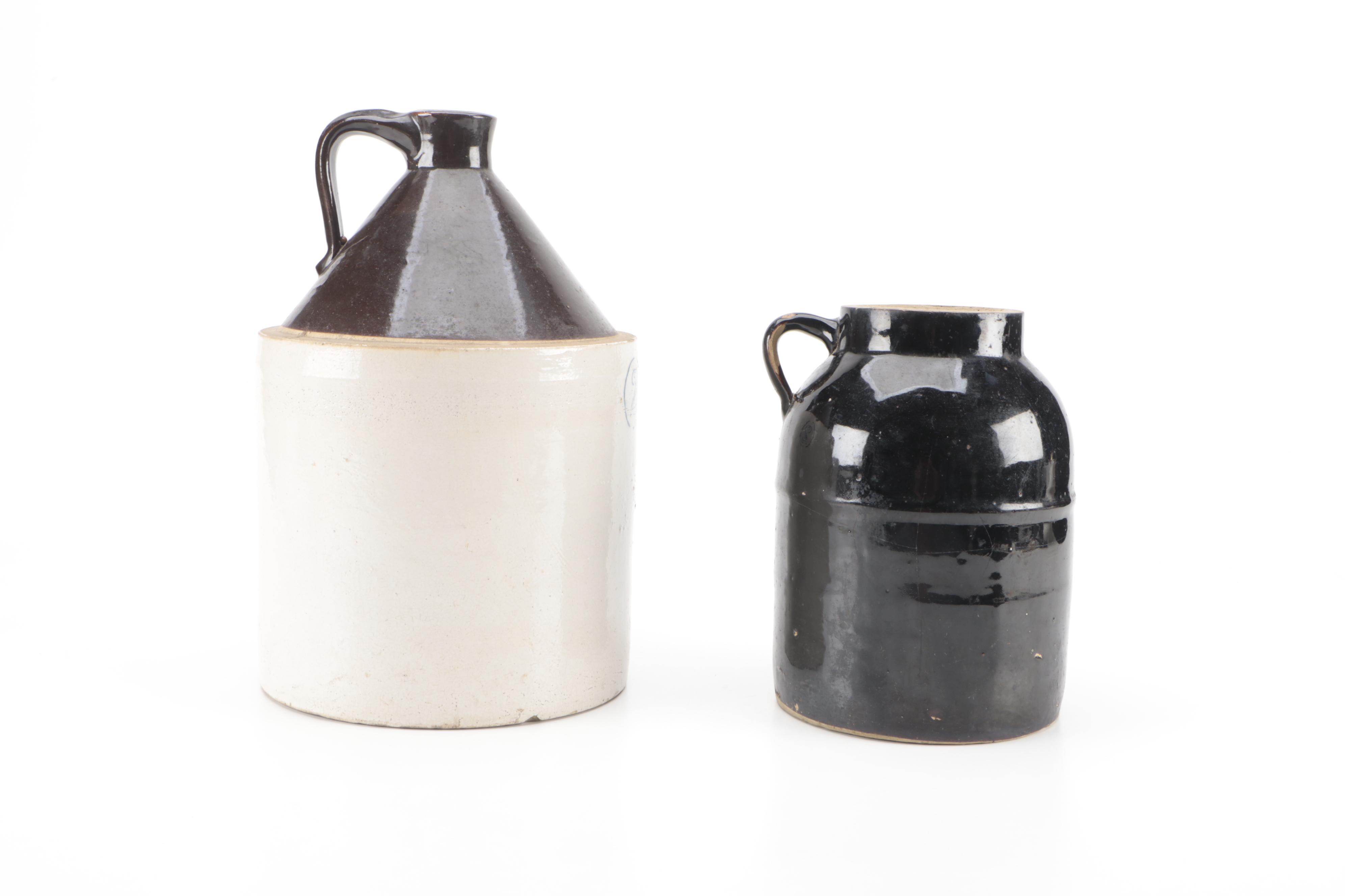 American Salt Glazed Stoneware Jugs