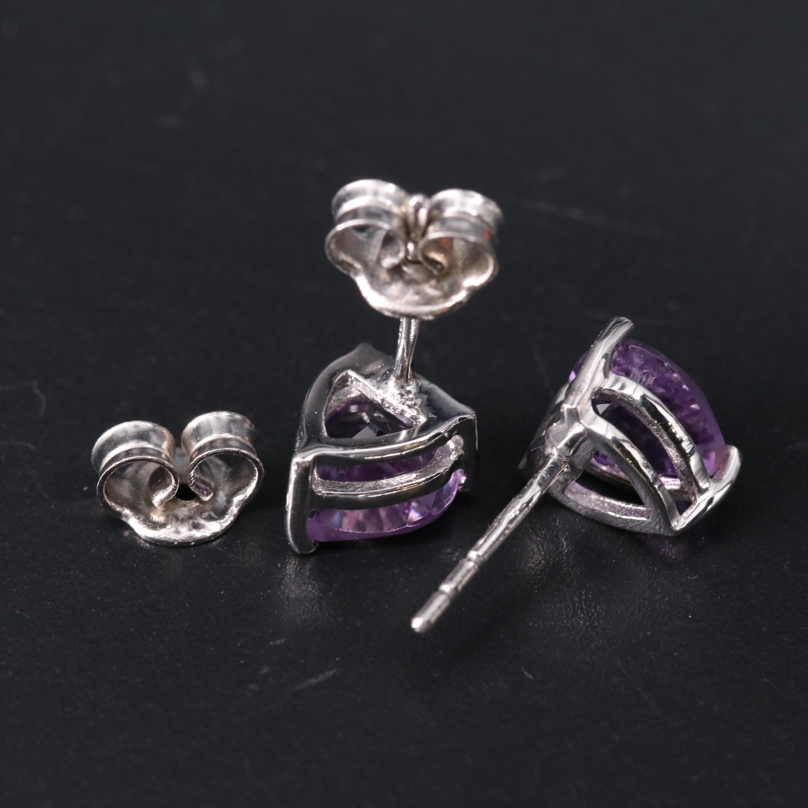 Sterling Silver Gemstone Stud Earrings