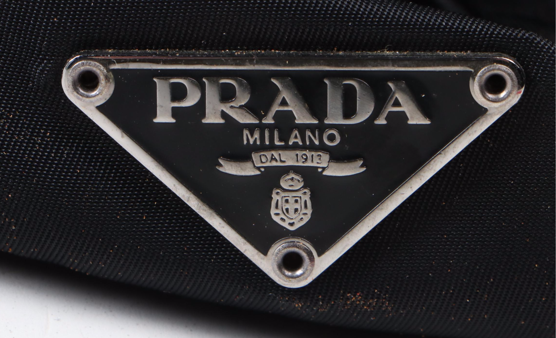 Prada Small Zip Baguette Shoulder in Black Nylon Gabardine and Leather