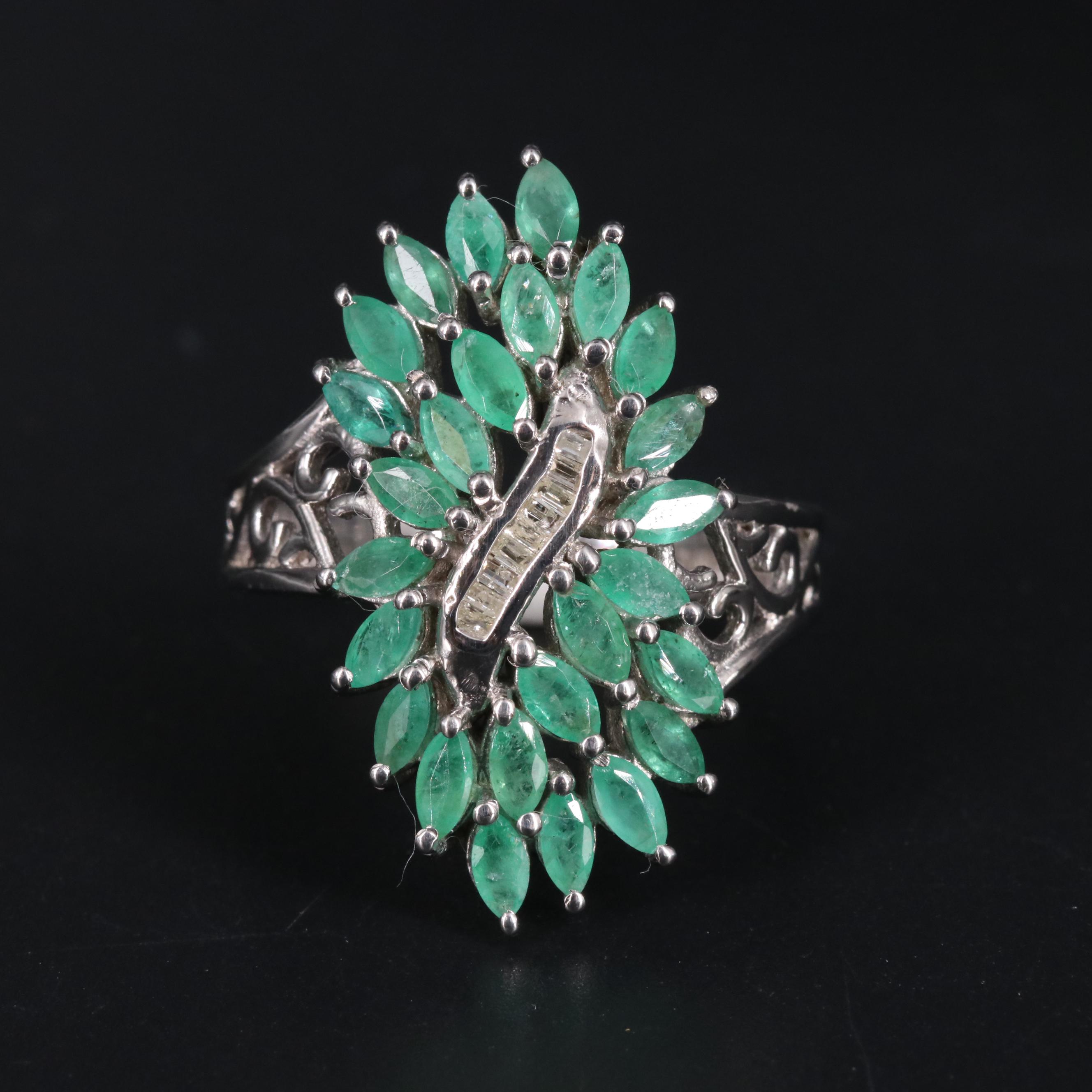 Sterling Silver Emerald Ring