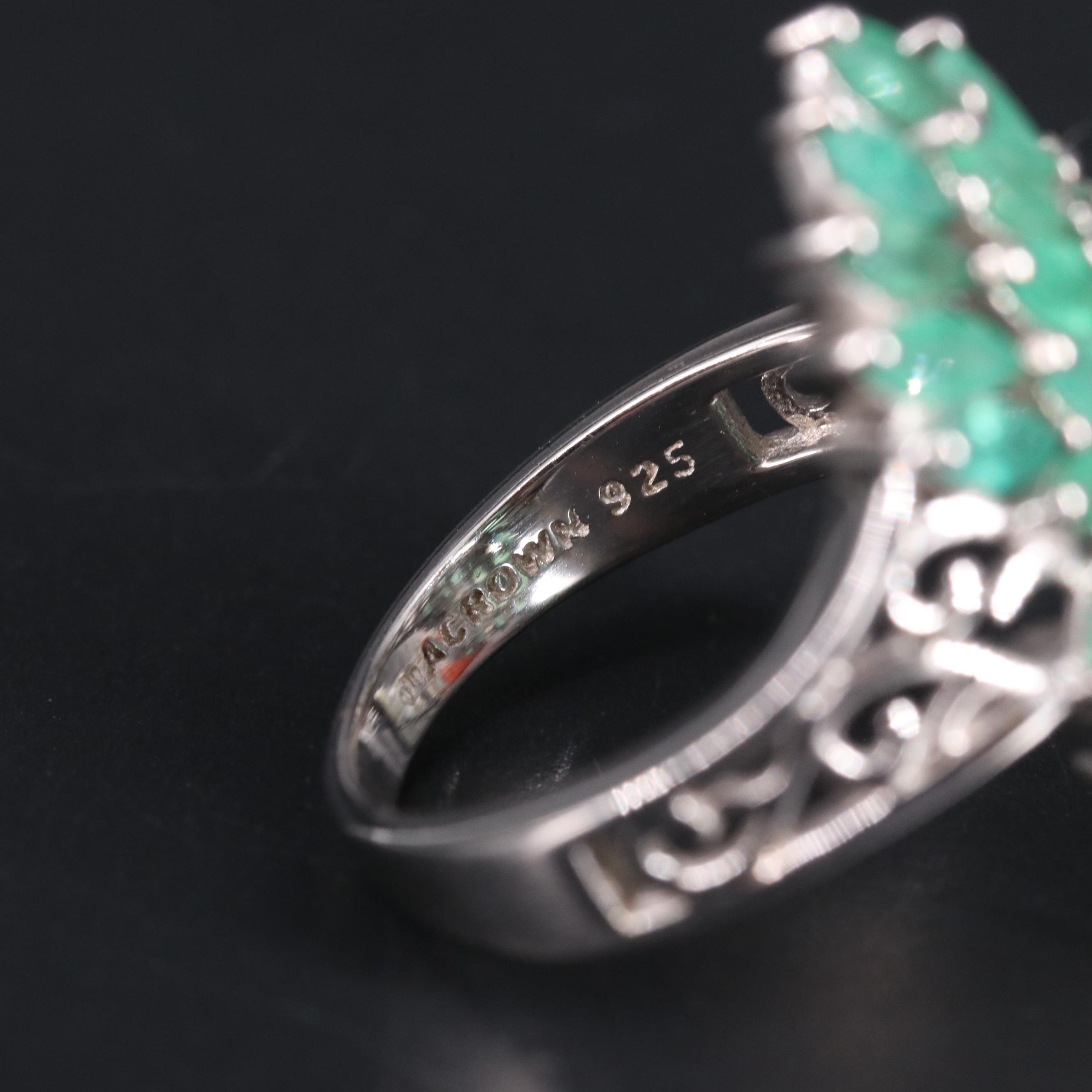 Sterling Silver Emerald Ring