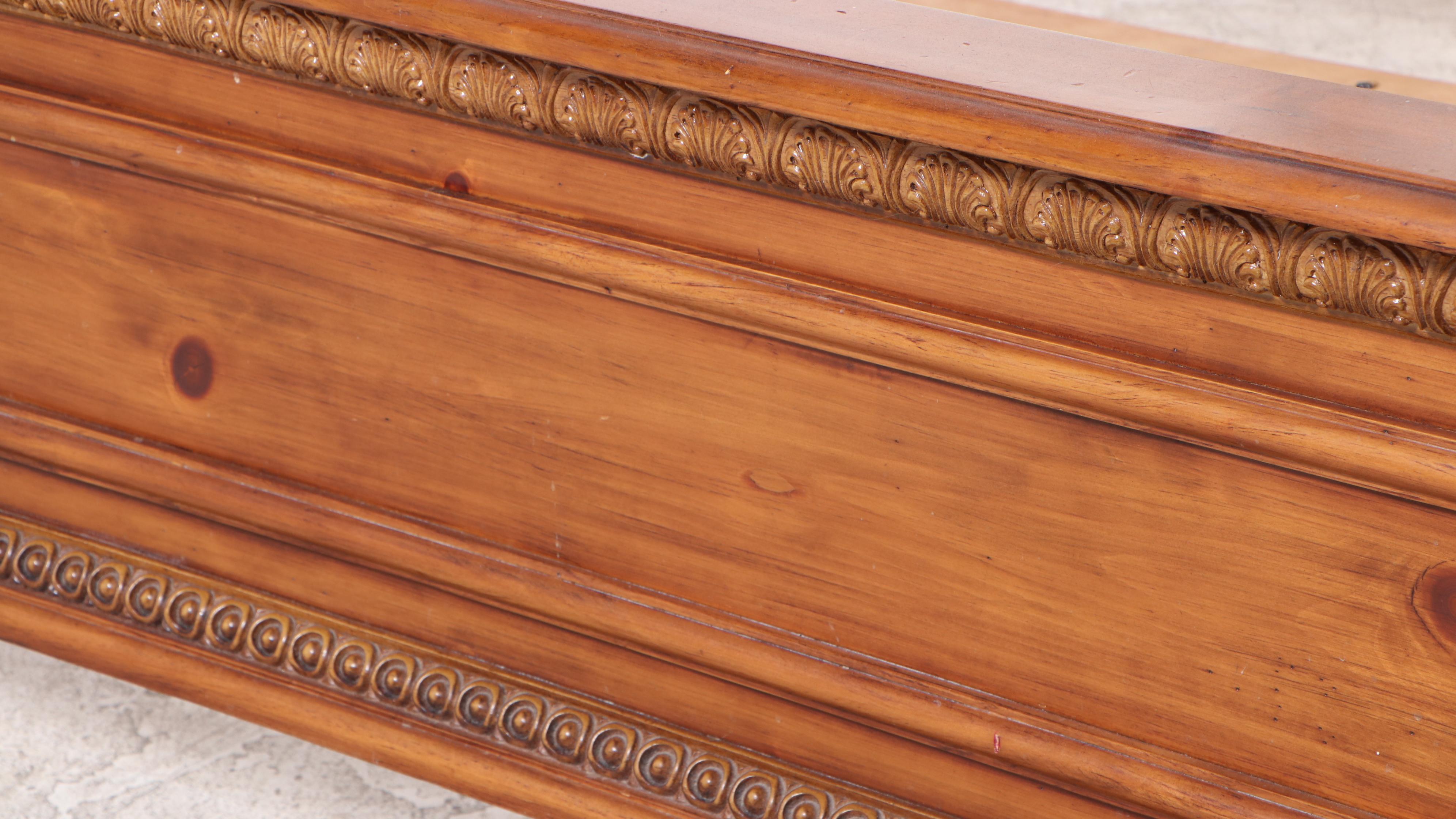 OKI Furniture Fair Baroque Style King Bed with Leather Headboard