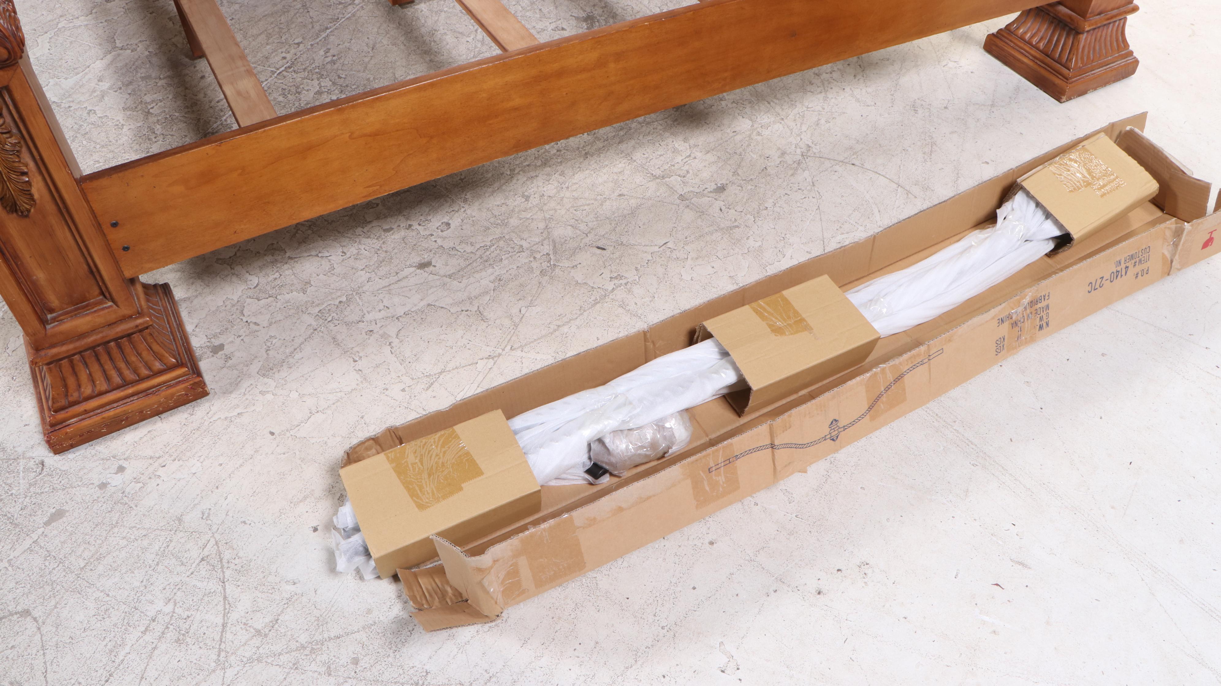 OKI Furniture Fair Baroque Style King Bed with Leather Headboard