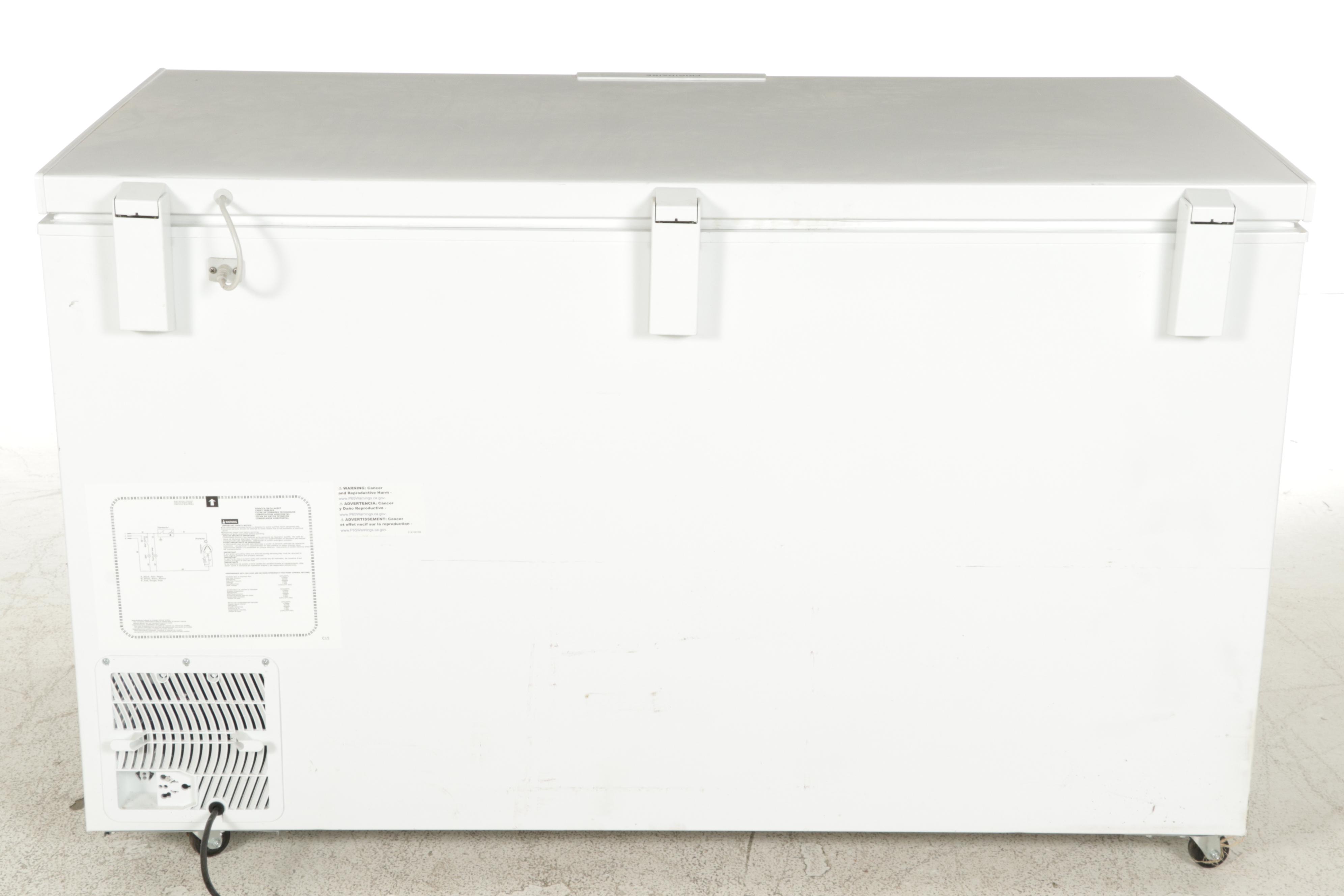 Frigidaire 14.8 Cu. Ft. White Chest Freezer on Casters
