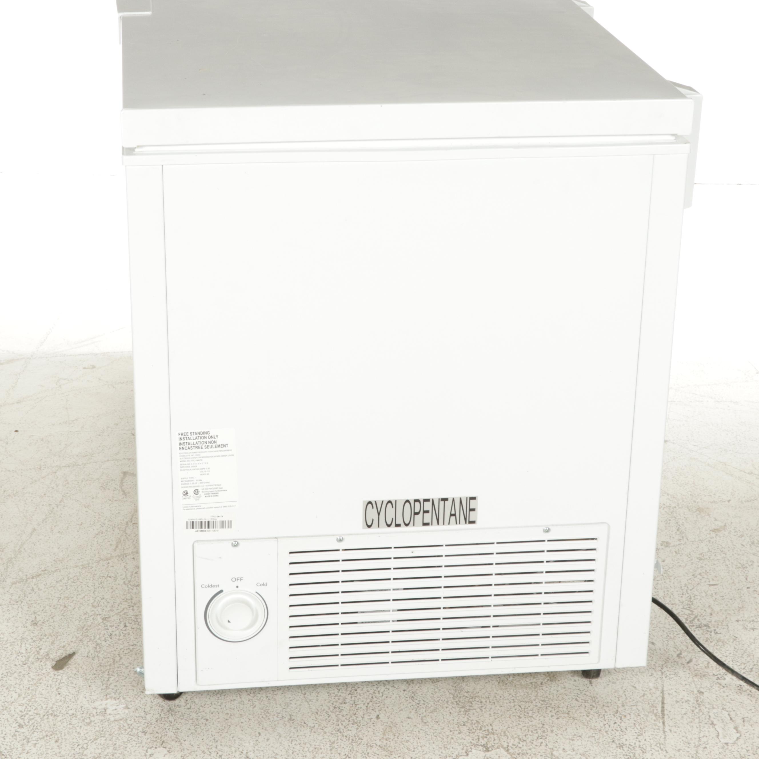 Frigidaire 14.8 Cu. Ft. White Chest Freezer on Casters