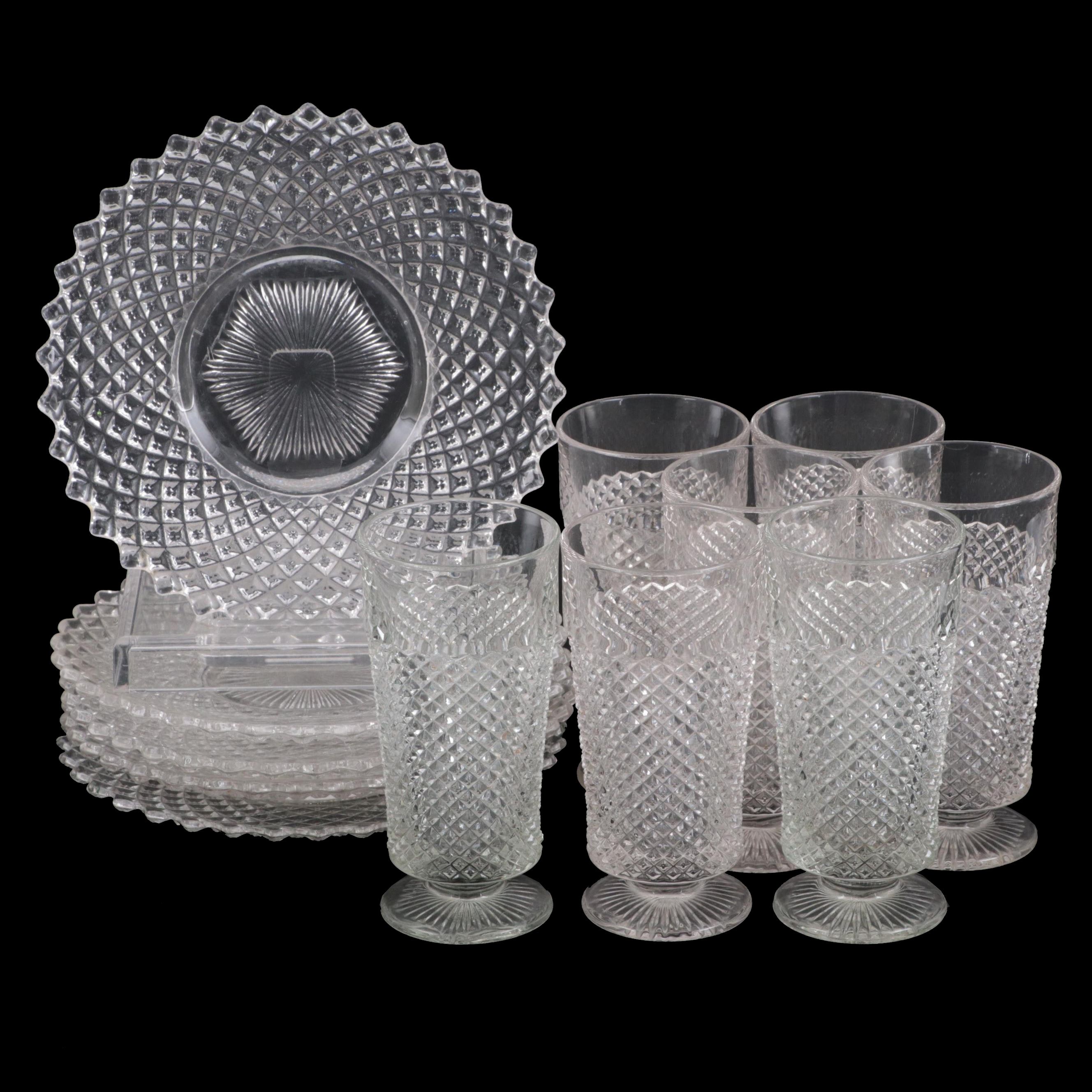Pressed Glass Plates and Glasses