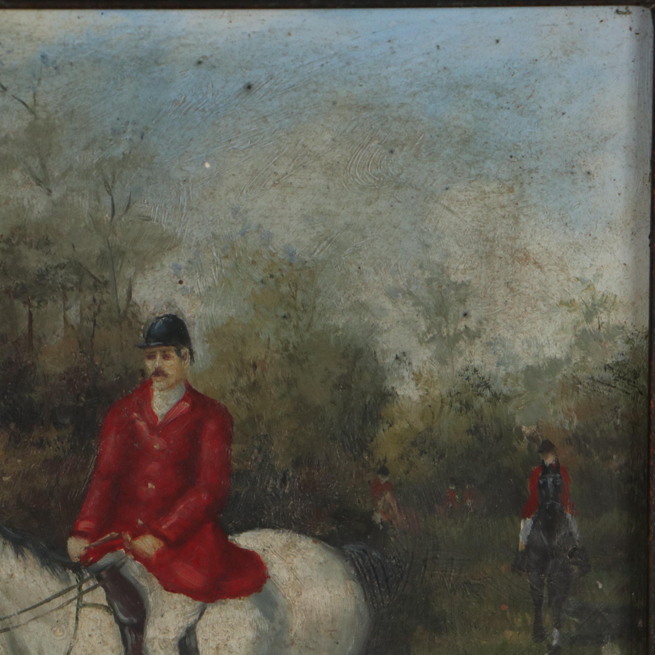 English Hunting Scene Oil Painting