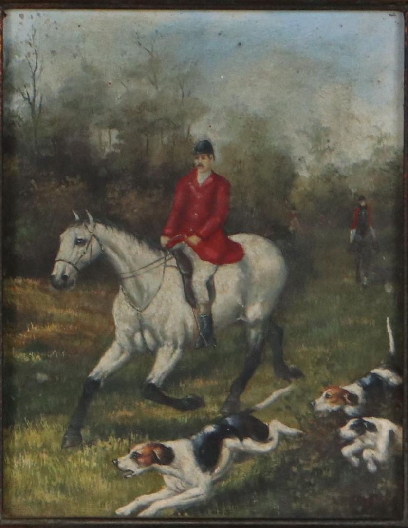 English Hunting Scene Oil Painting