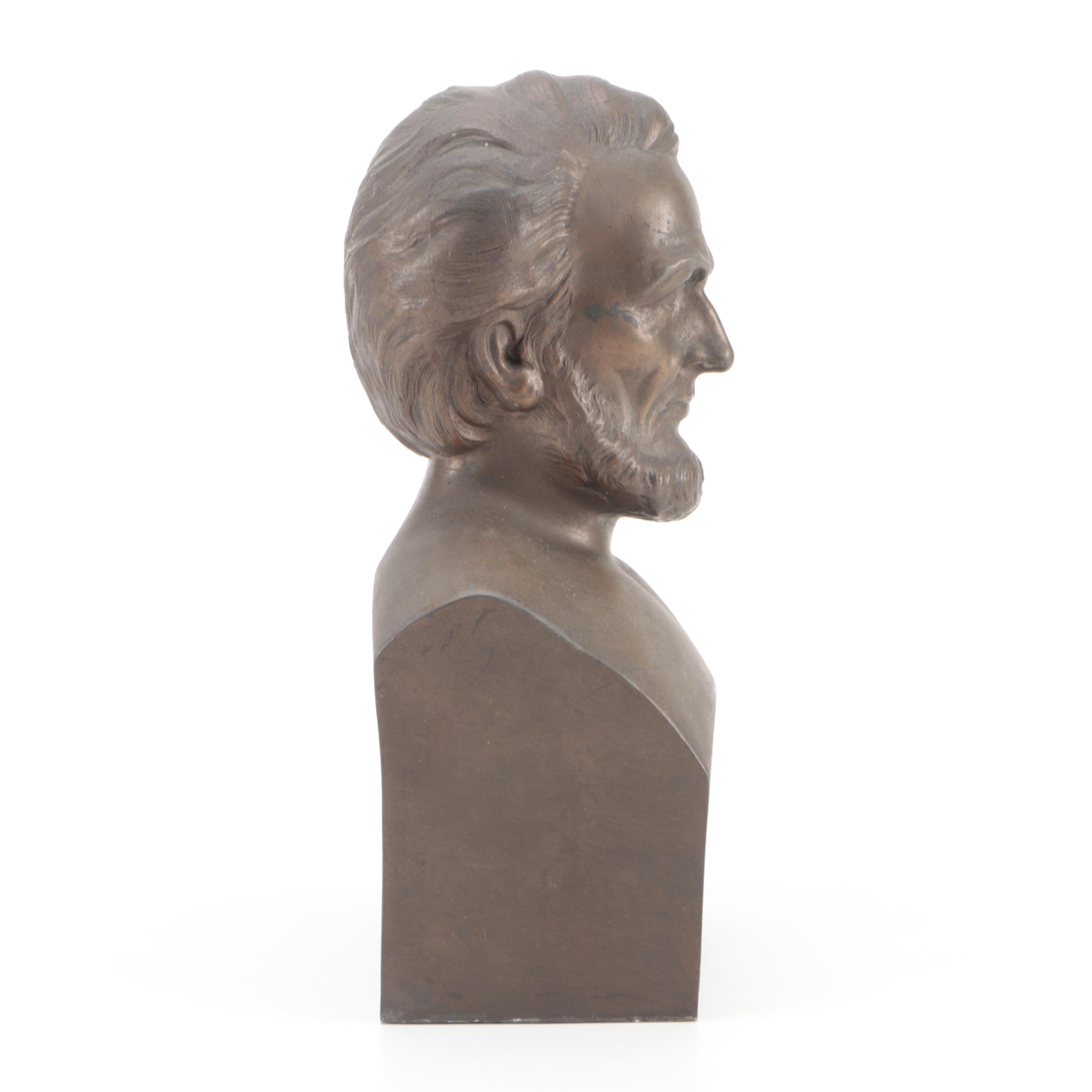 Bronze Finished Metal Abraham Lincoln Bust Figurine
