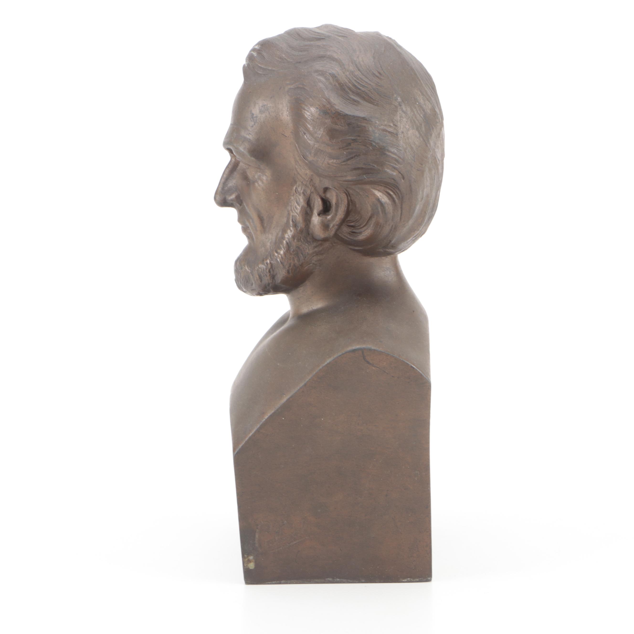 Bronze Finished Metal Abraham Lincoln Bust Figurine