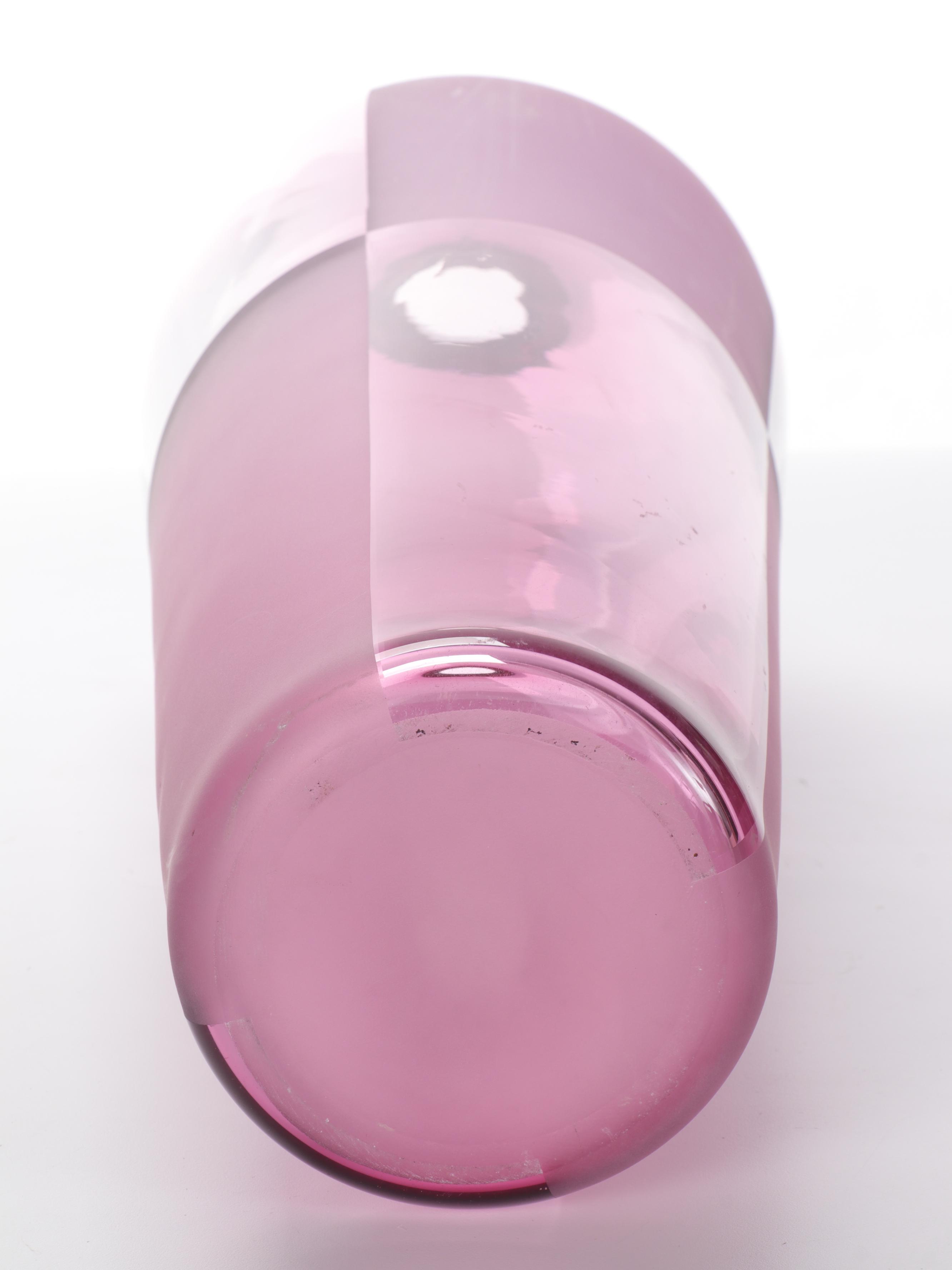 Glass and Stainless Steel Blush Pink Vase