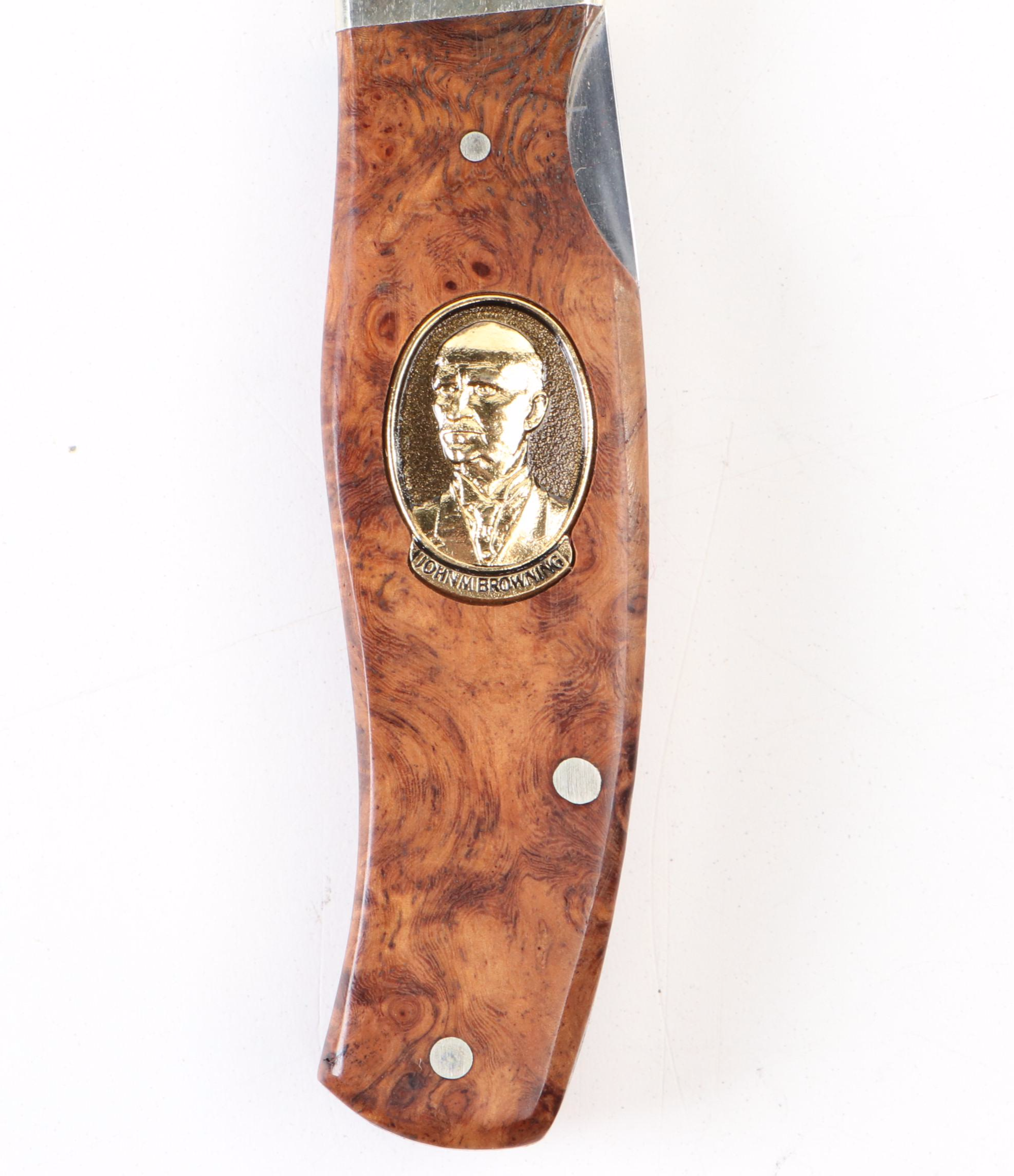 John M. Browning Model 152 Limited Edition Pocket Knife with Branded Wood Case