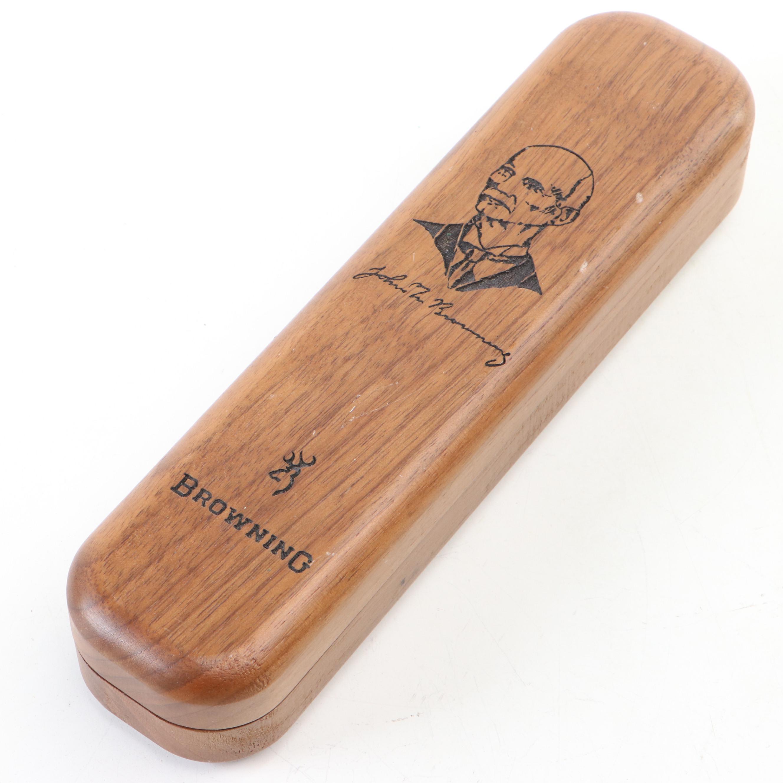 John M. Browning Model 152 Limited Edition Pocket Knife with Branded Wood Case