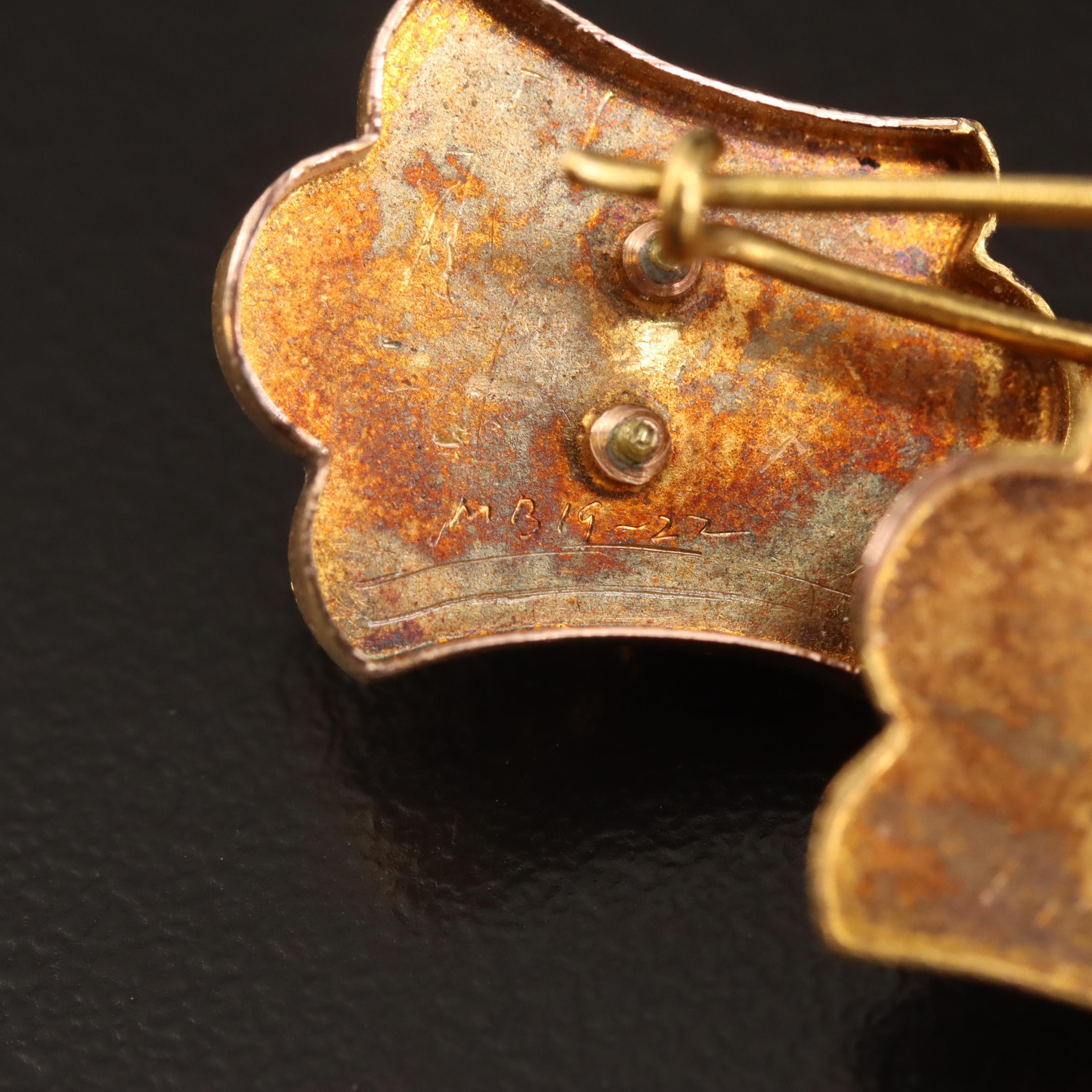 Antique 14K Turquoise and Seed Pearl Earrings