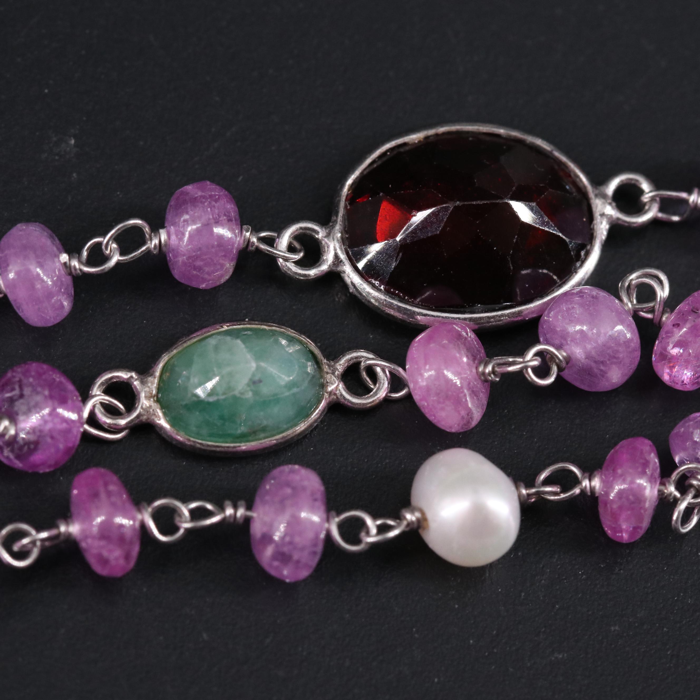 Sterling Silver Gemstone Necklace