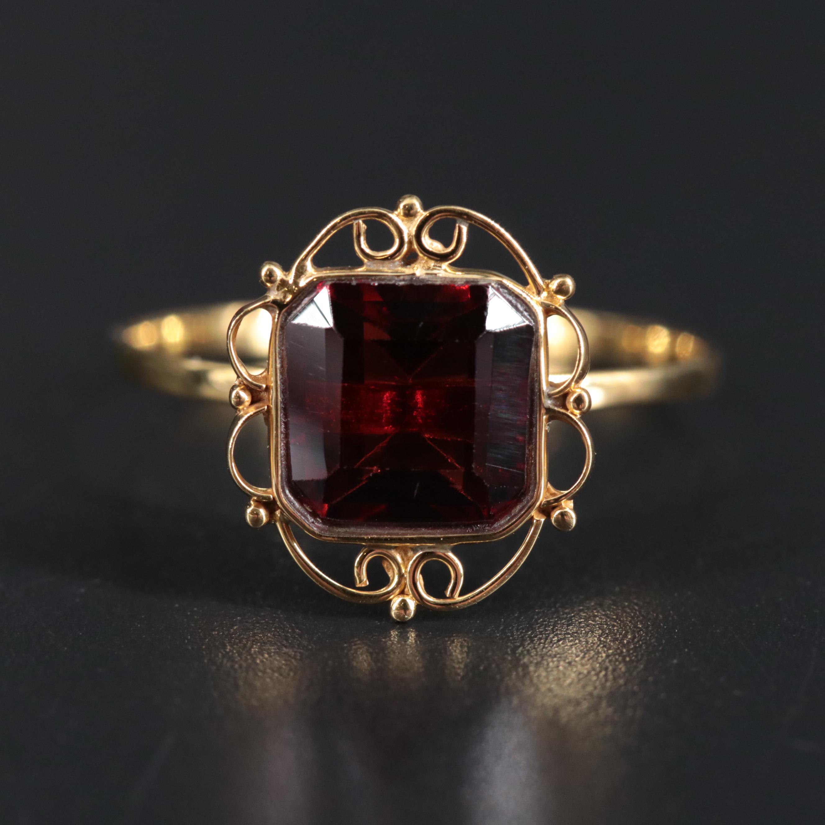 14K Garnet Ring