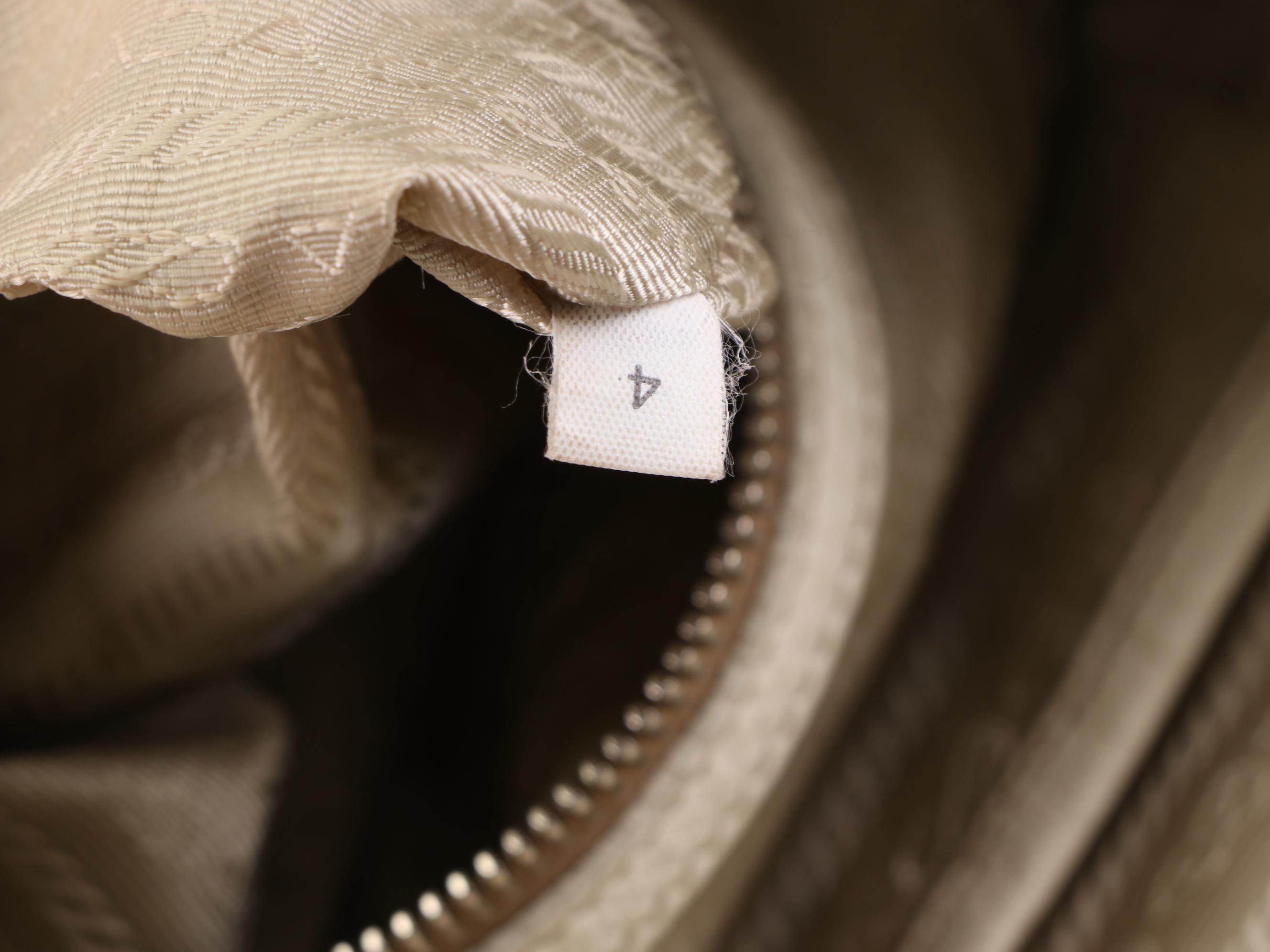 Prada Hobo Bag in Off-White Grained Leather