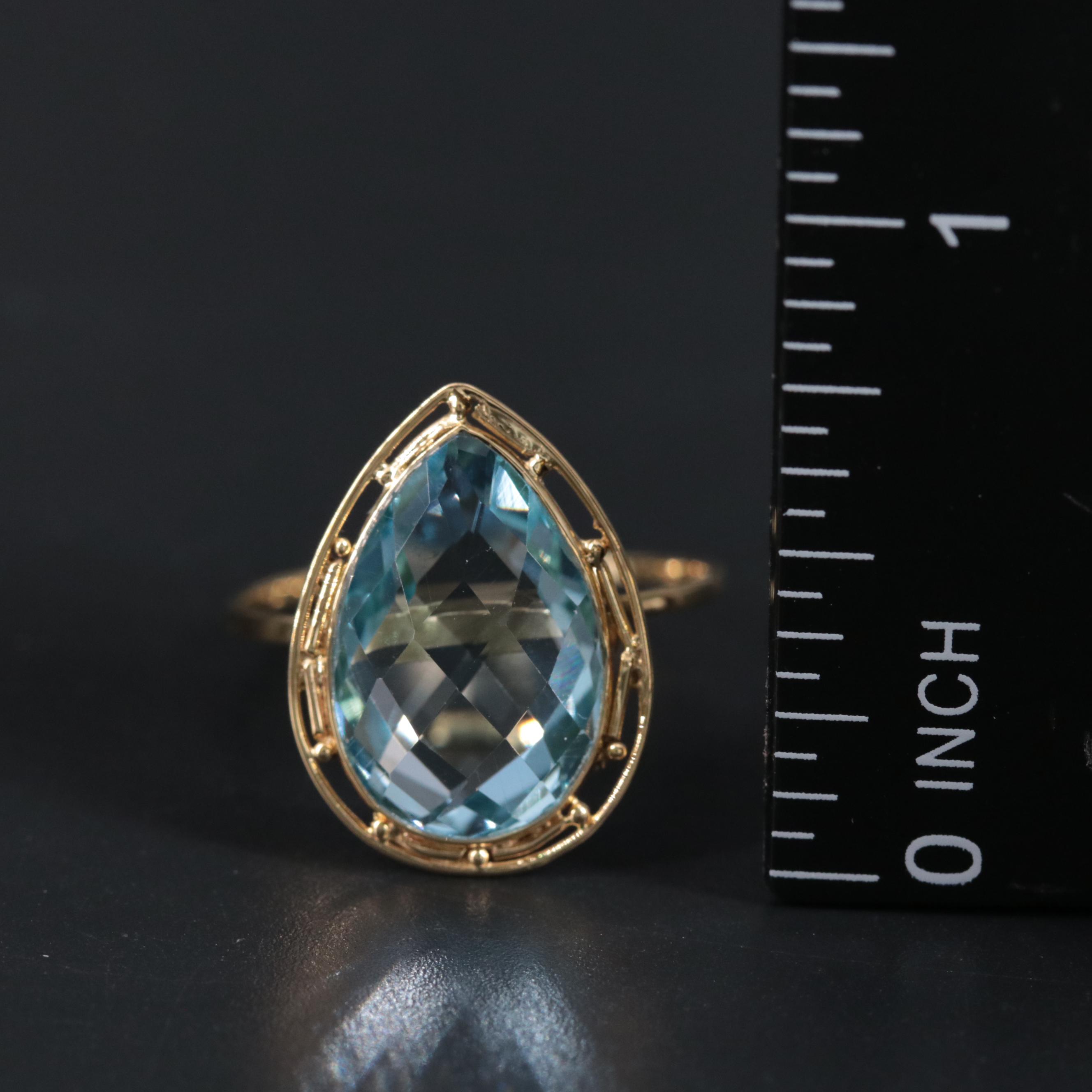 14K Blue Topaz Ring