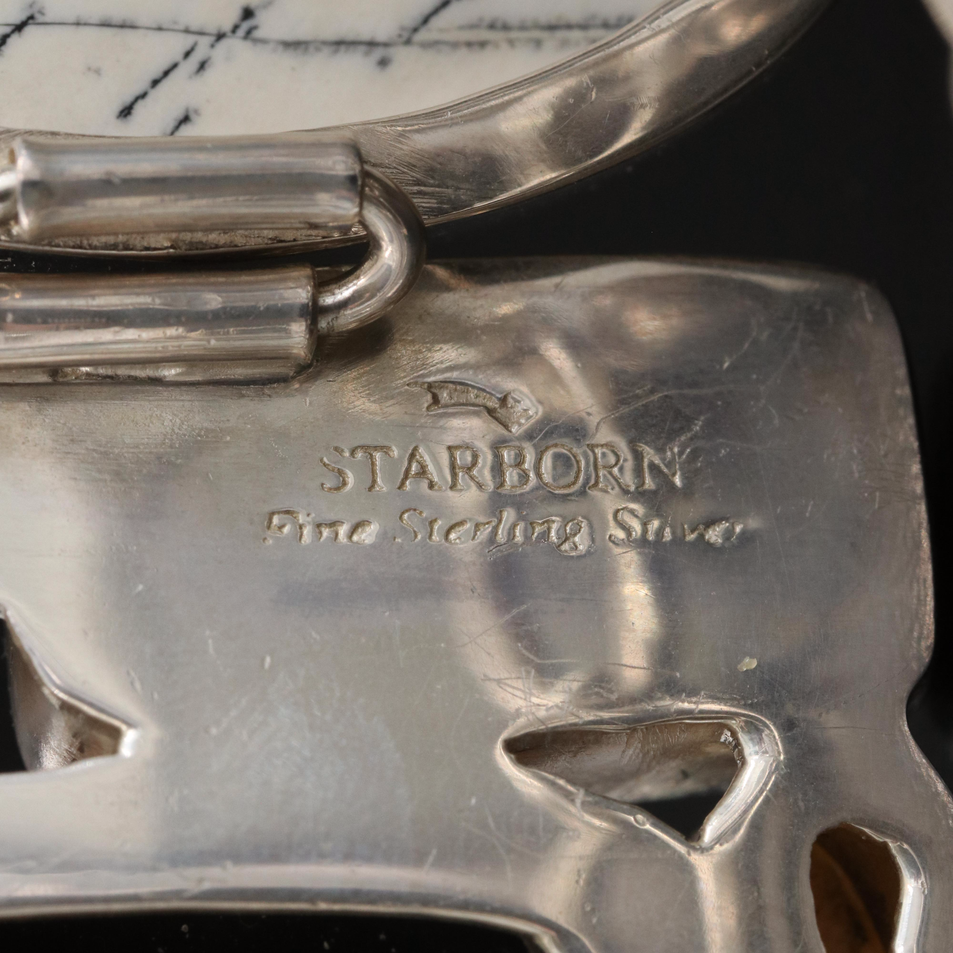 Starborn Creations Sterling Agate, Rainbow Obsidian and Druzy Bracelet