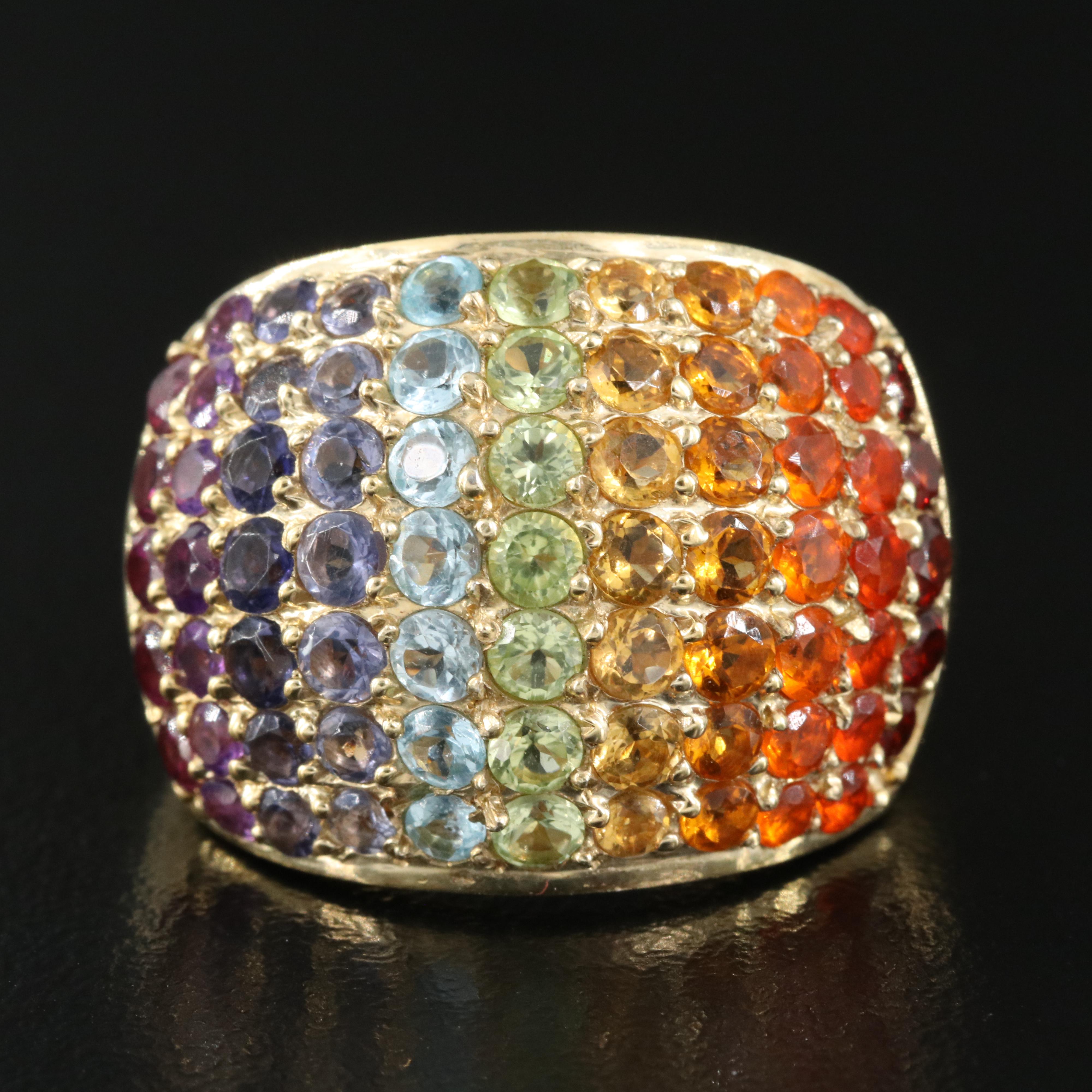 Sterling Multi-Colored Gemstone Ring