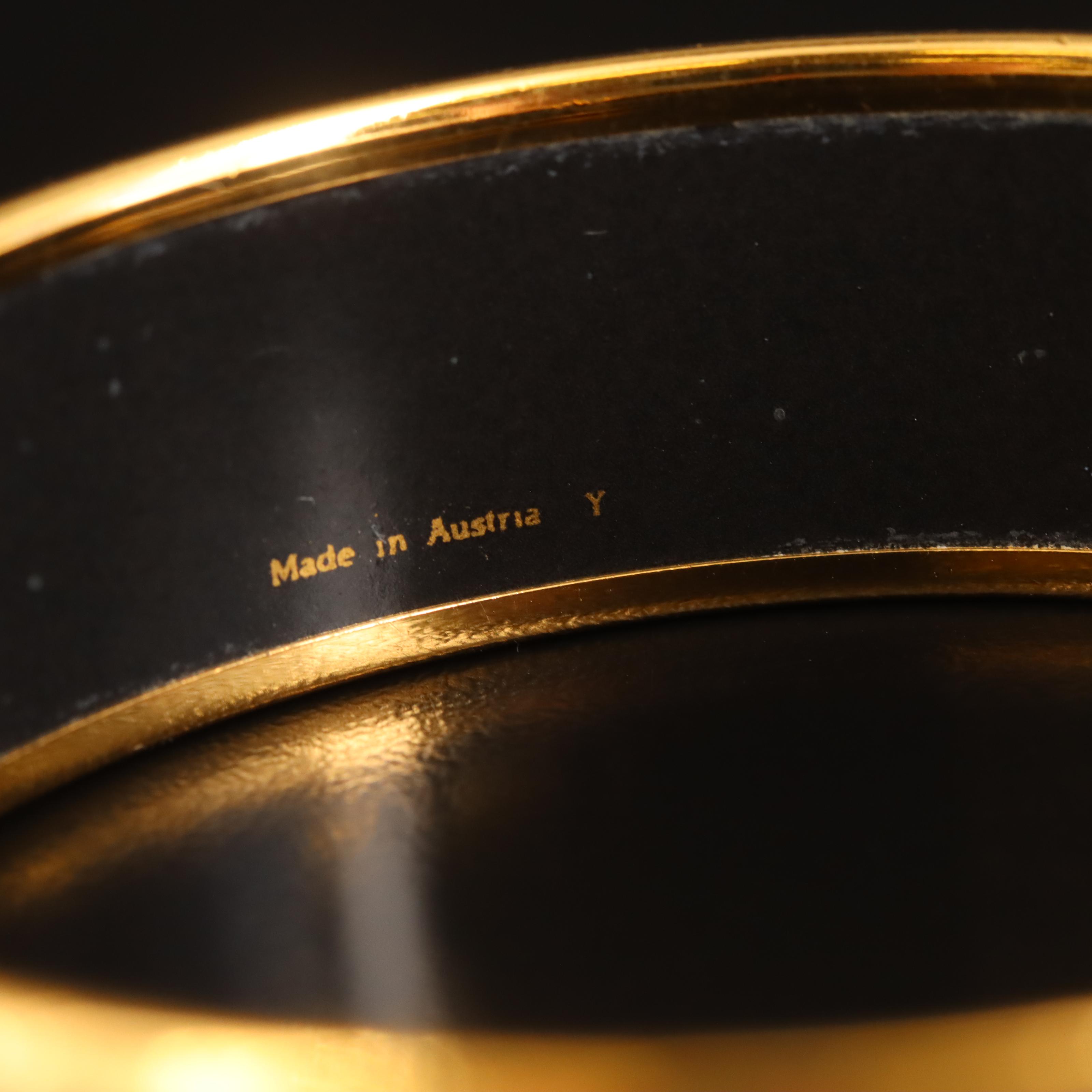 Hermès Wide Blue Enamel Bangle