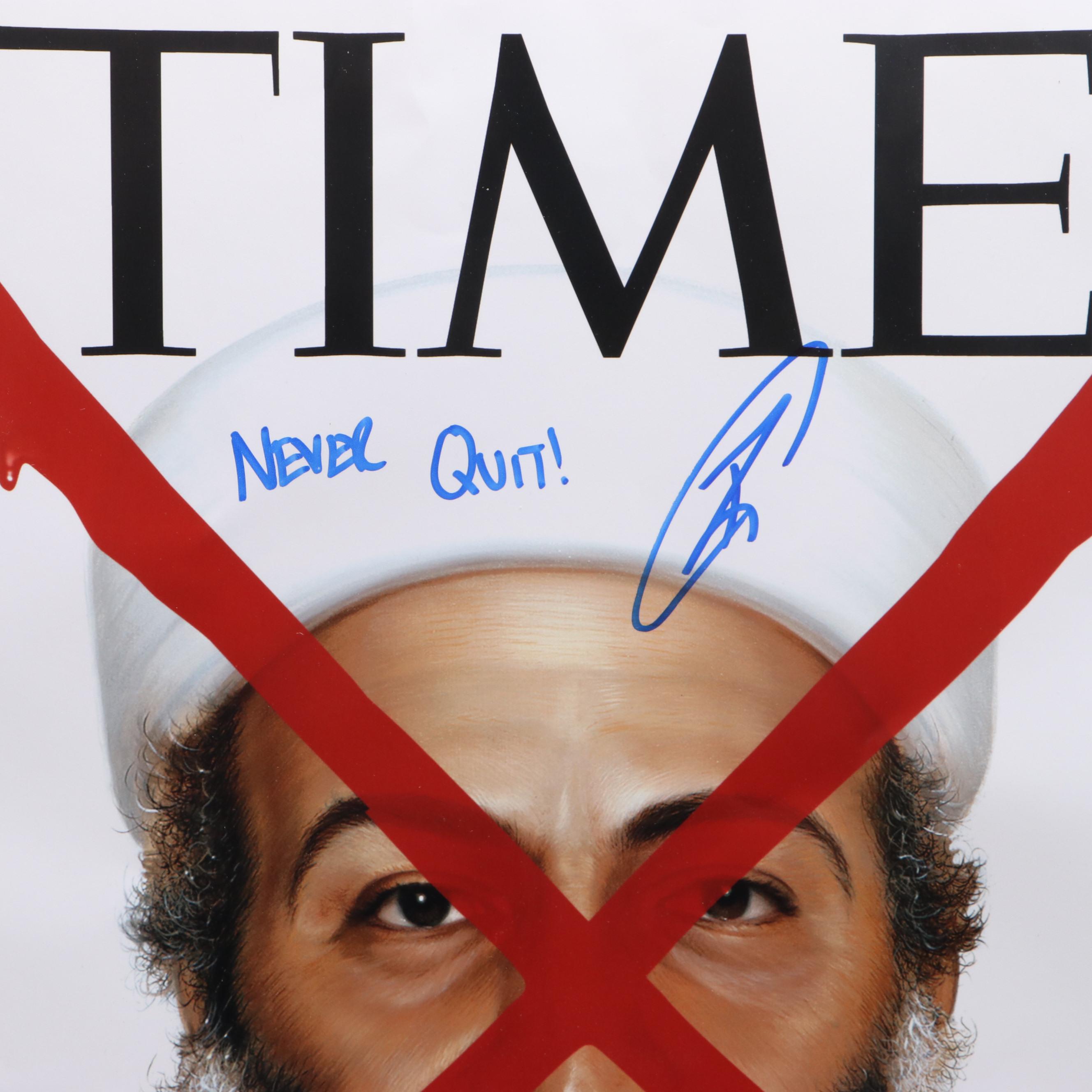 Robert O'Neill Signed TIME Magazine Osama Bin Laden Poster