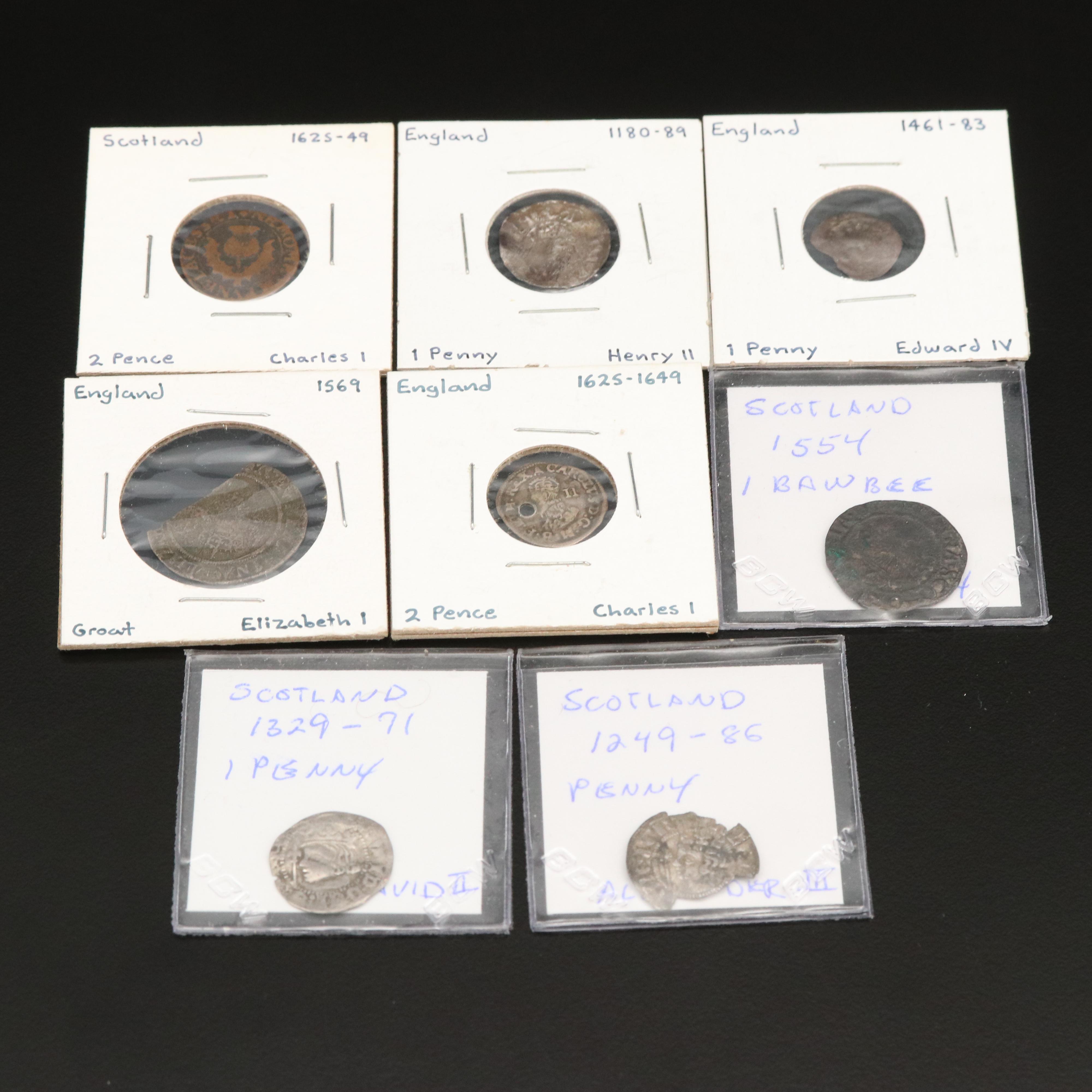 Eight English and Scottish Hammered Coins