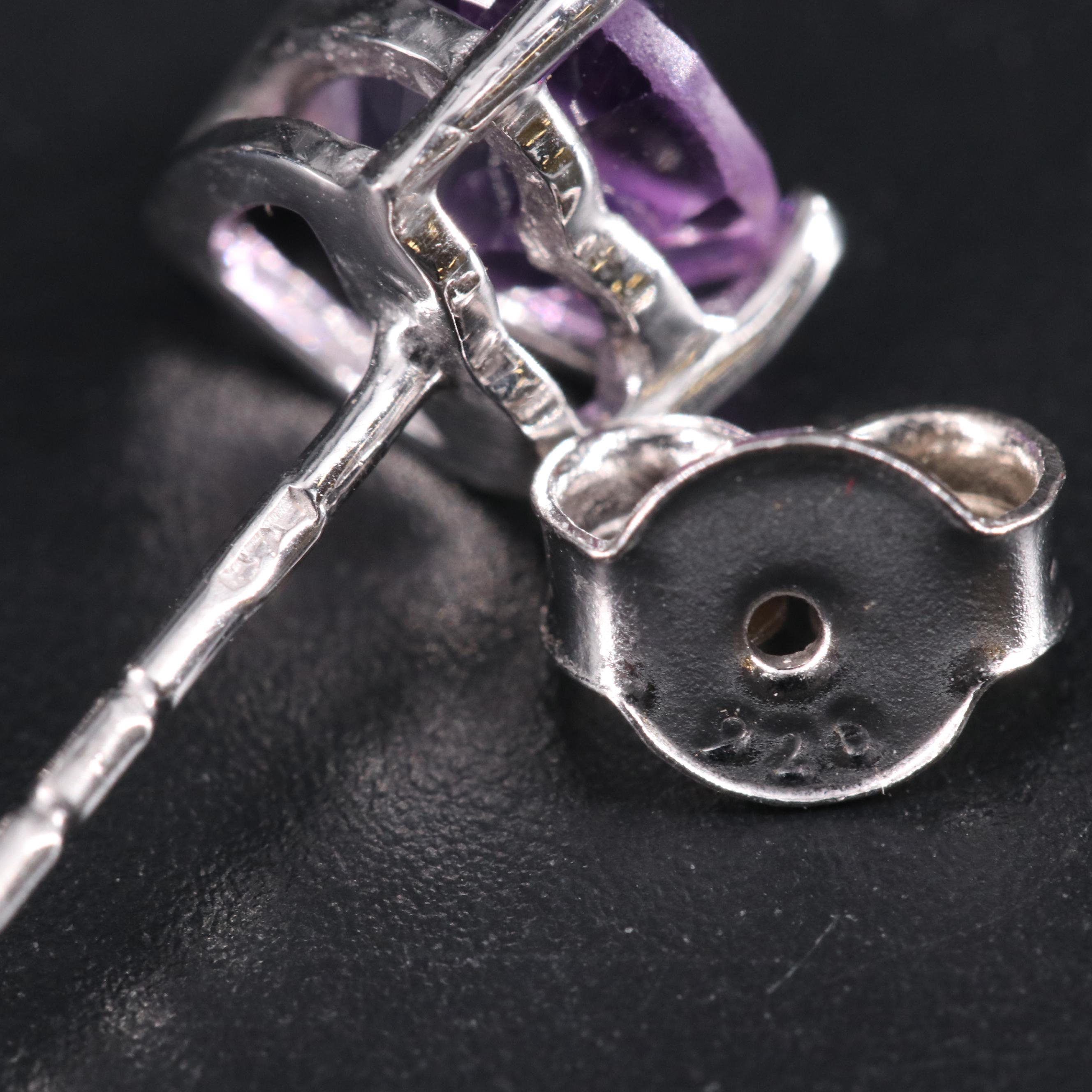 Sterling Silver Gemstone Stud Earrings