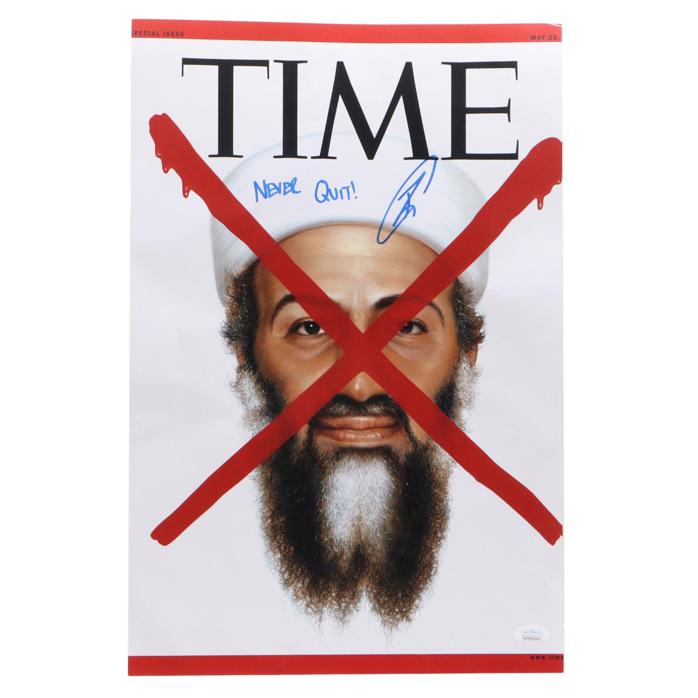 Robert O'Neill Signed TIME Magazine Osama Bin Laden Poster