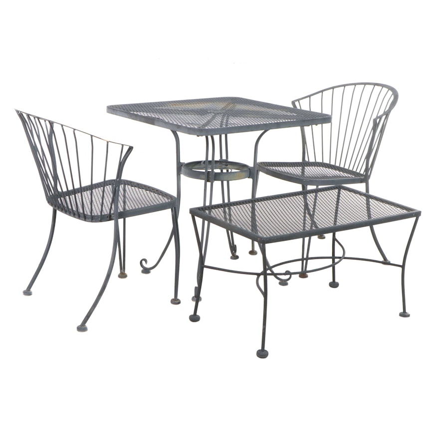 Iron Mesh Patio Tables with Two Carolina Forge Chairs