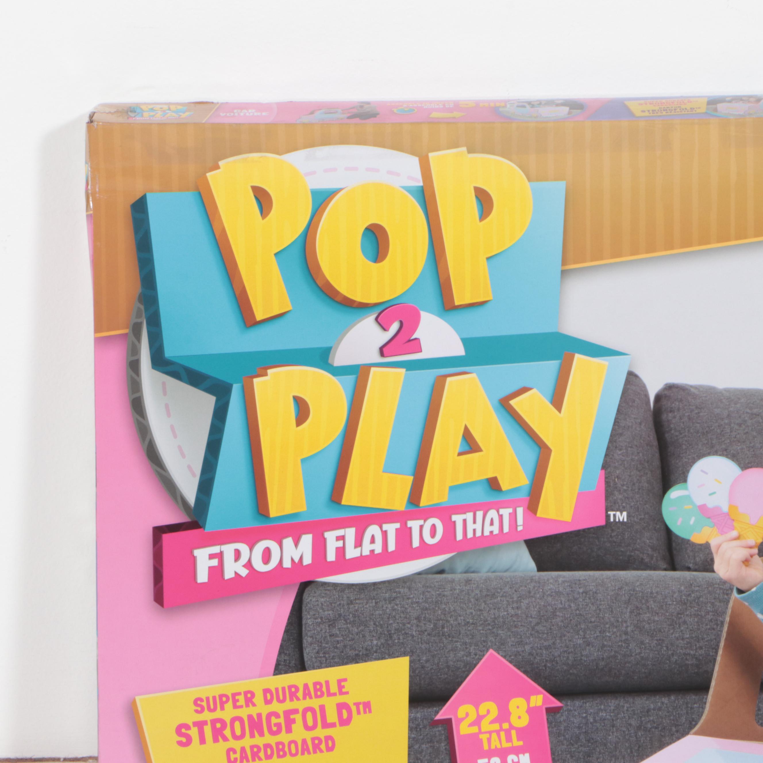 Pop 2 Play Strongfold Cardboard Pink Toy Car Set