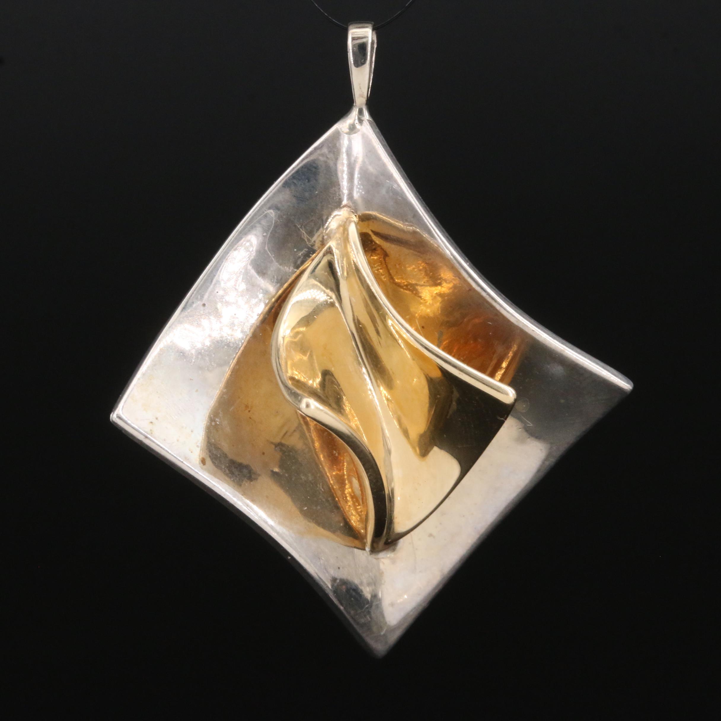 Joan Michlin Sterling Pendant with 14K Accent